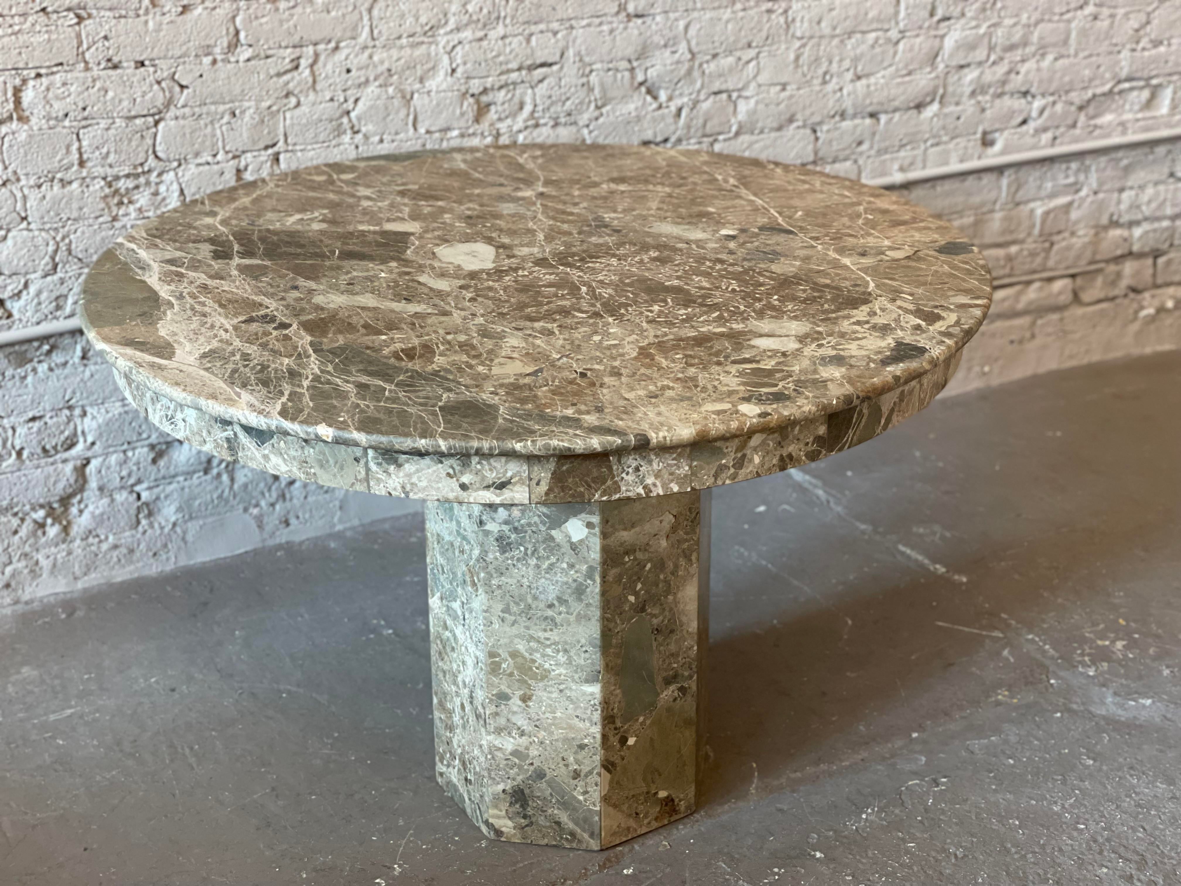 1980s Postmodern Emperado Round Marble Dining Table