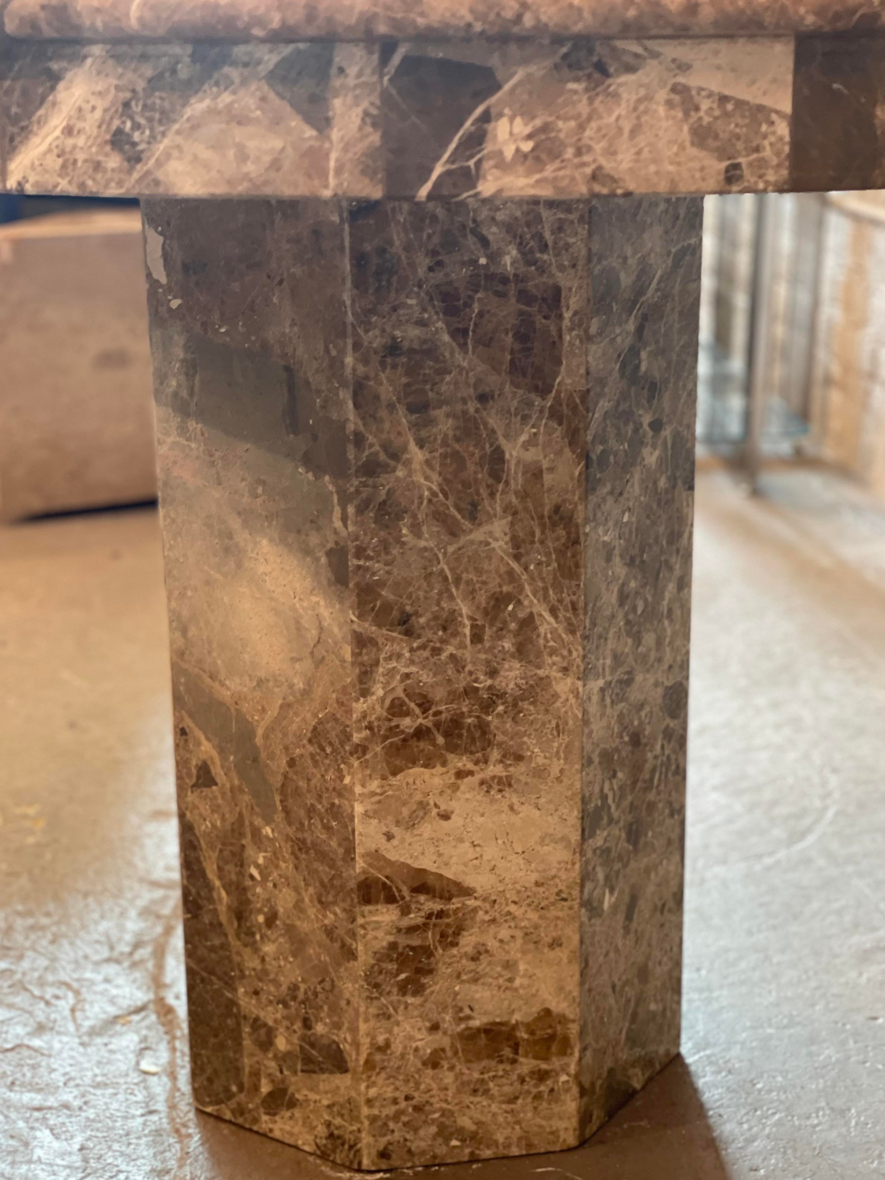 1980s Postmodern Emperado Round Marble Dining Table