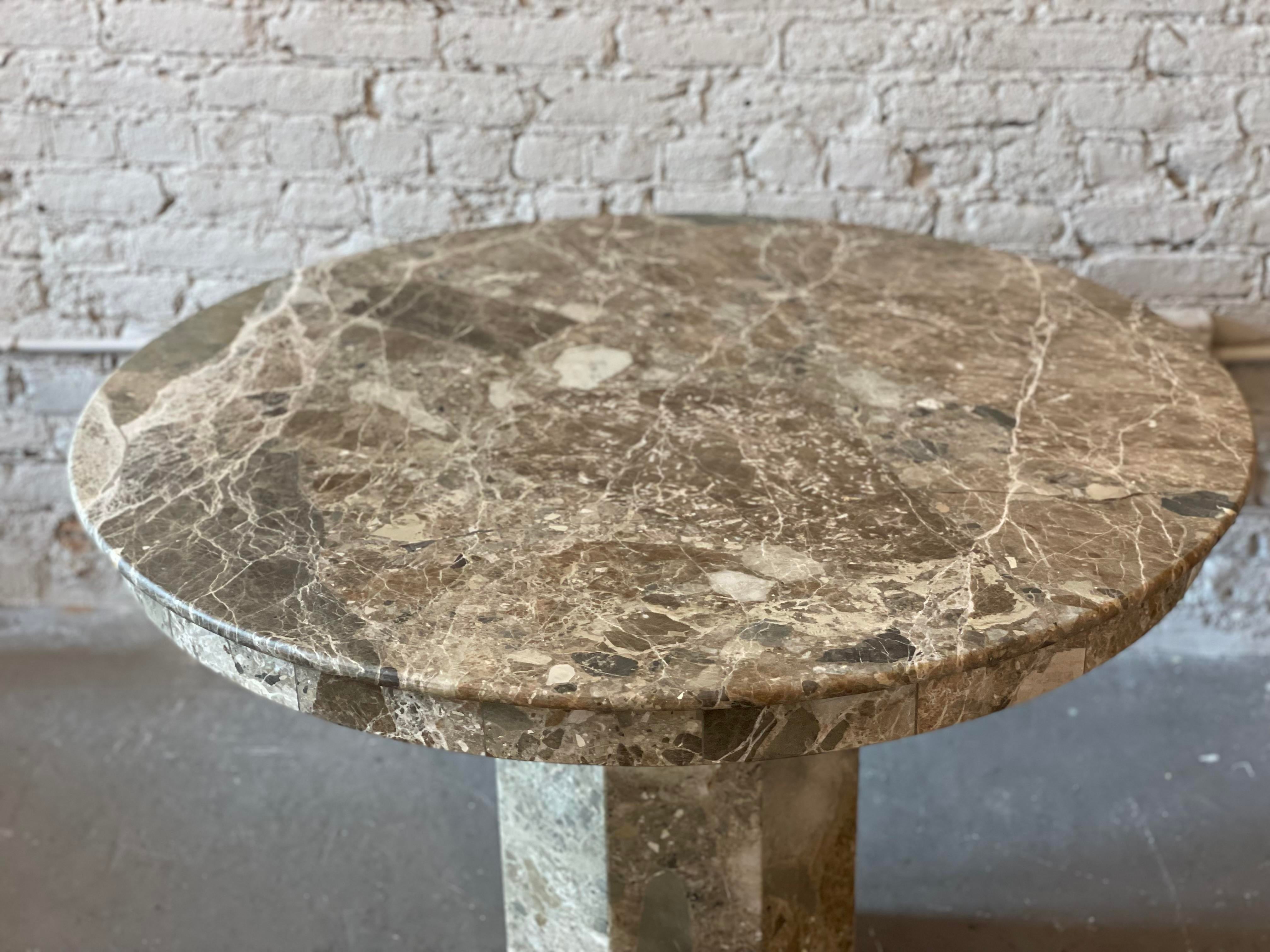 1980s Postmodern Emperado Round Marble Dining Table