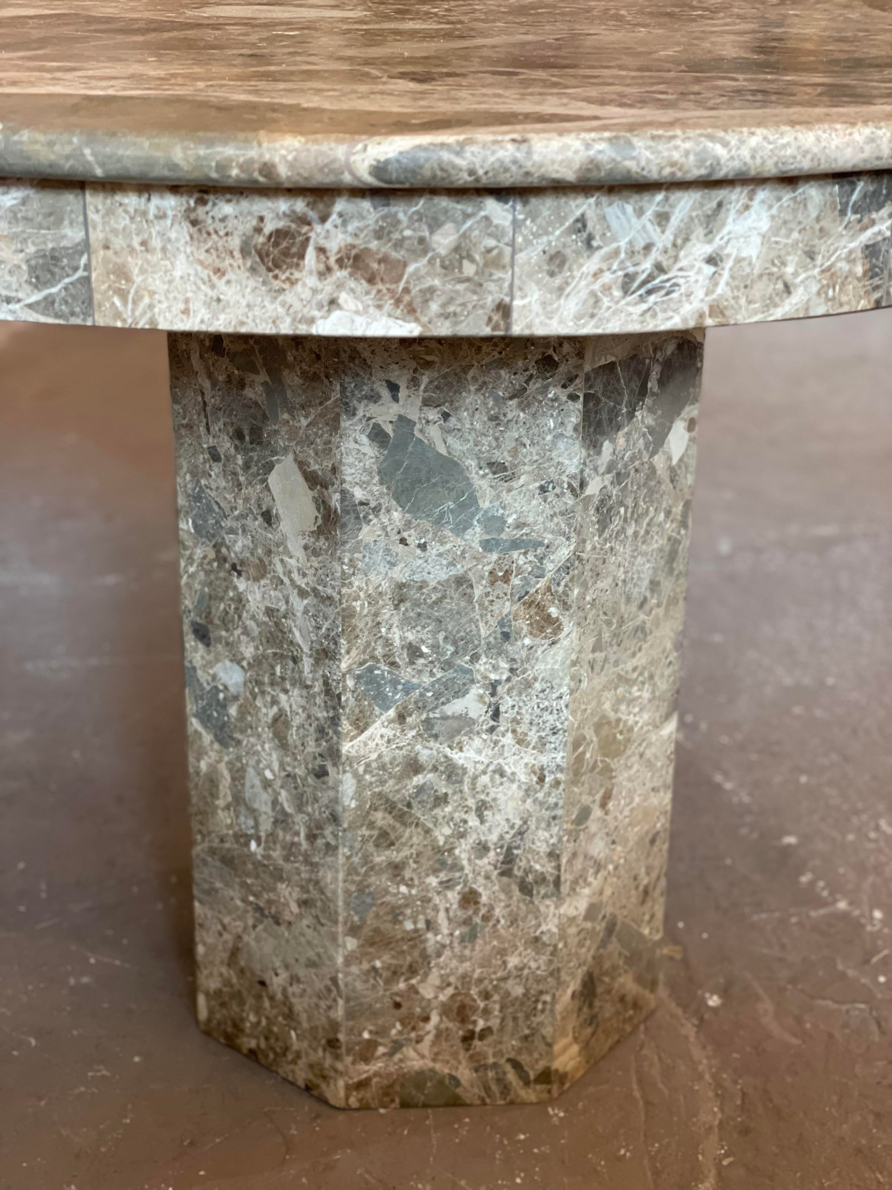 1980s Postmodern Emperado Round Marble Dining Table