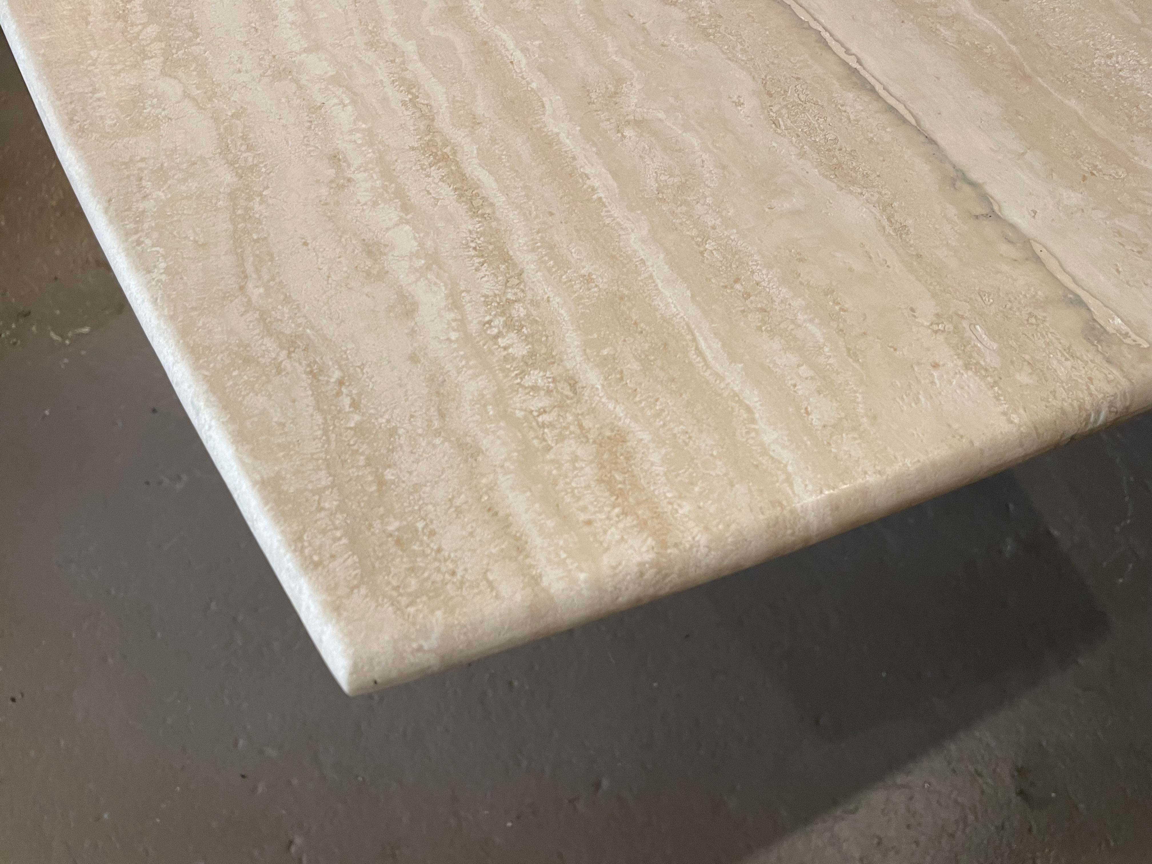 1980s Postmodern Honed Travertine Dining Table