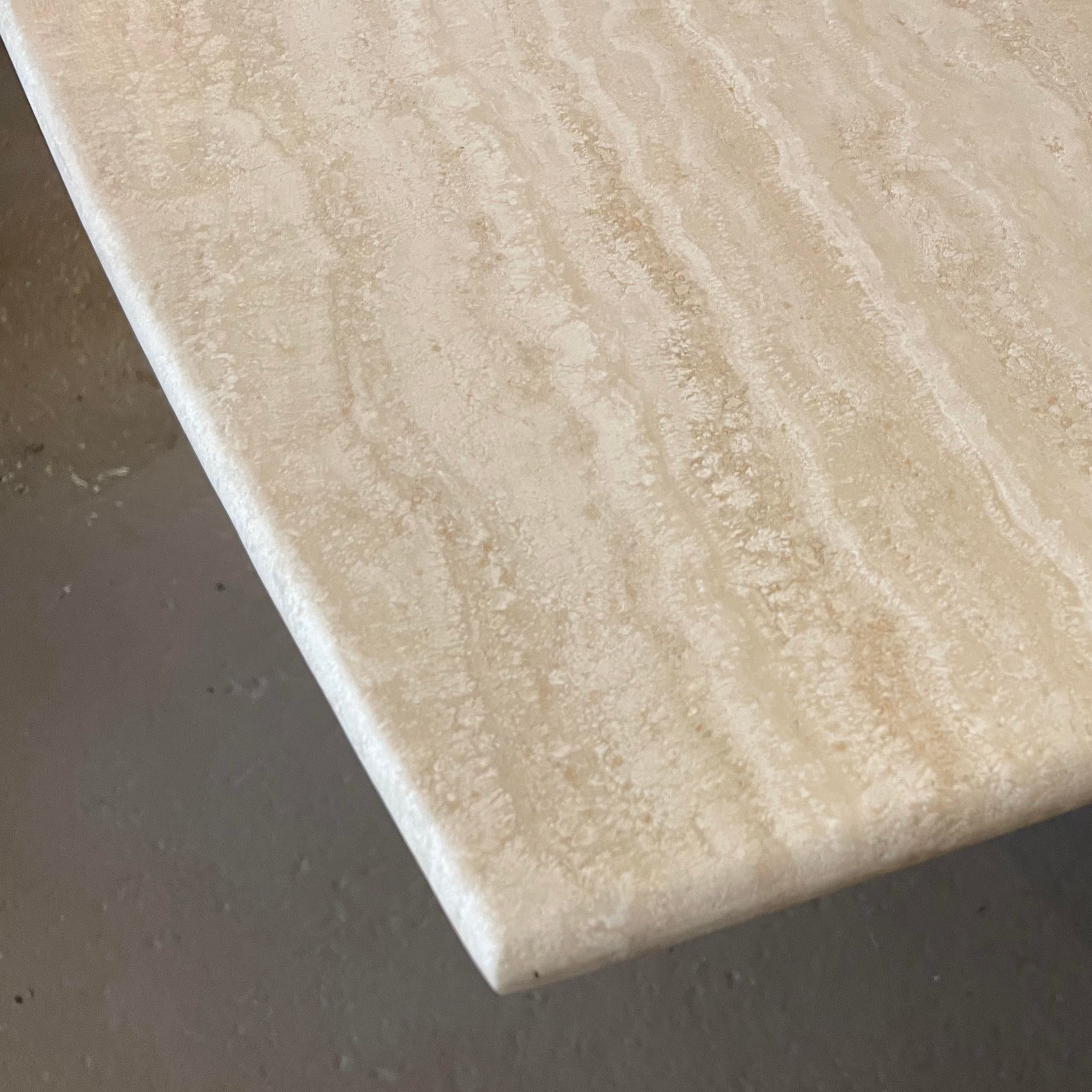 1980s Postmodern Honed Travertine Dining Table