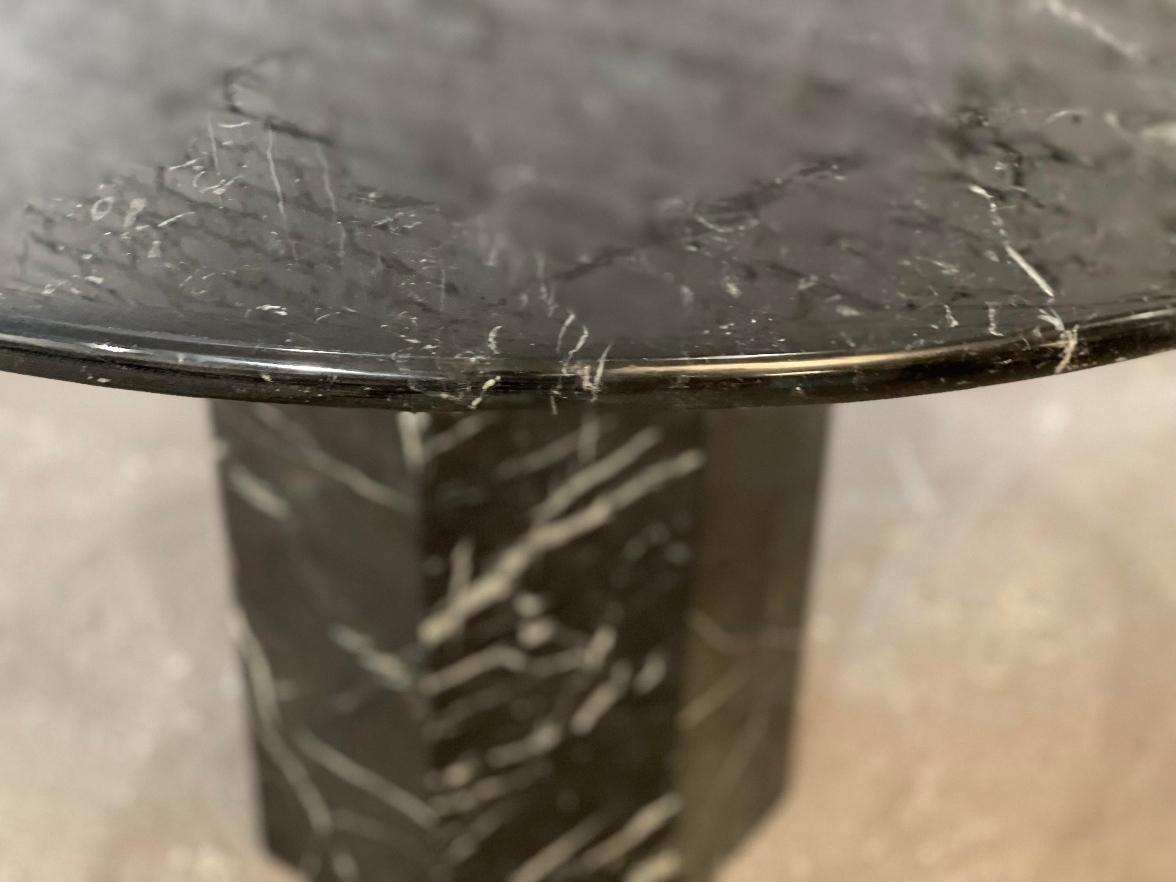 1980s Postmodern Nero Marquina Marble Dining Table