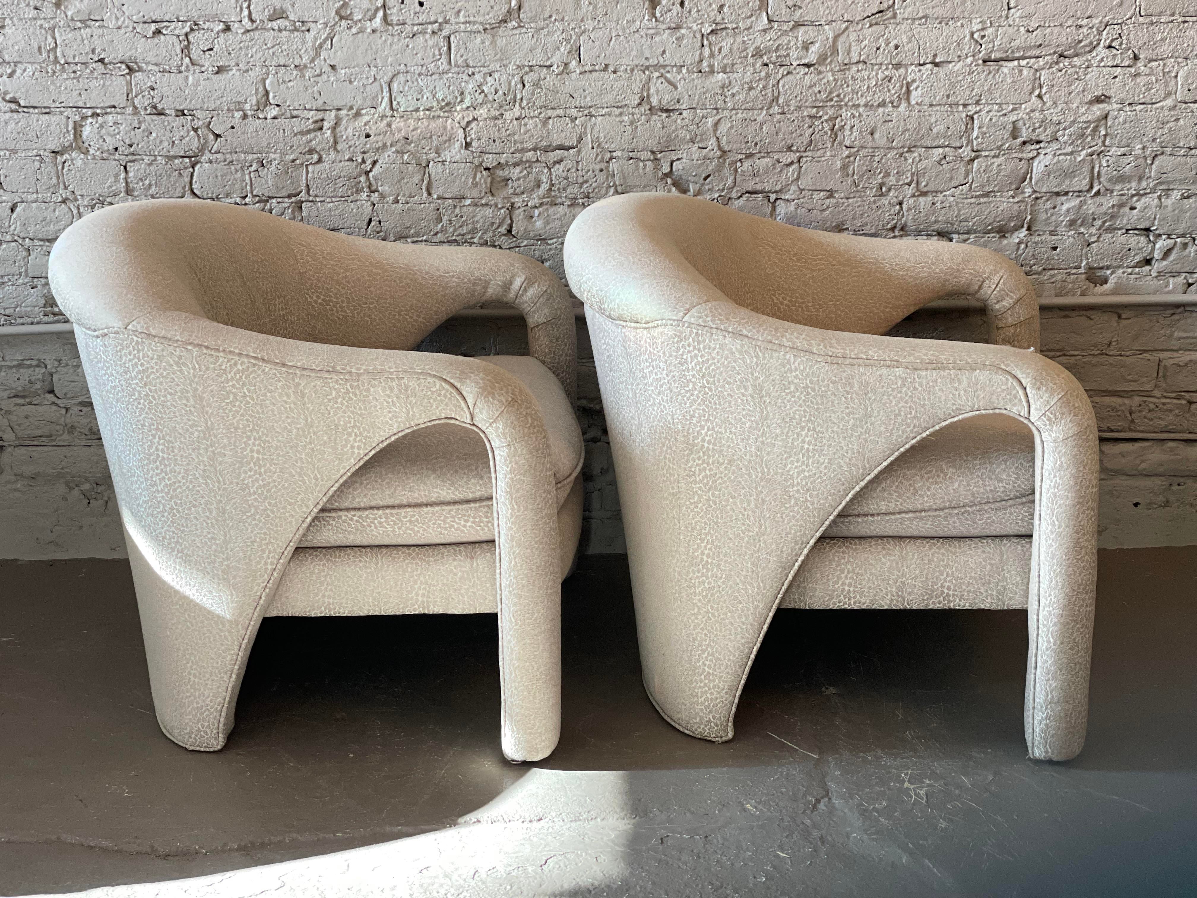 1980s Postmodern Sculptural Arc Chairs - a Pair