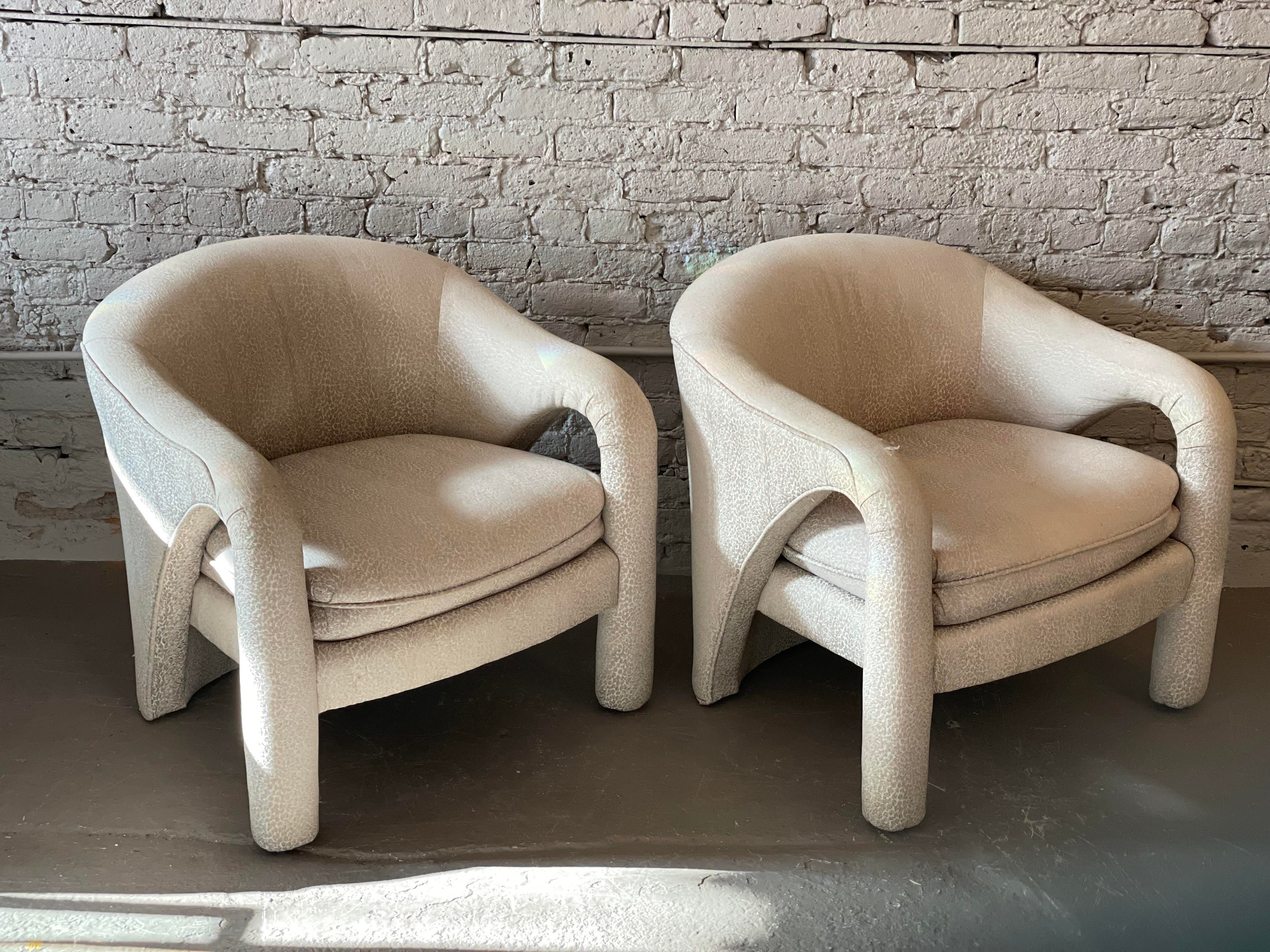 1980s Postmodern Sculptural Arc Chairs - a Pair