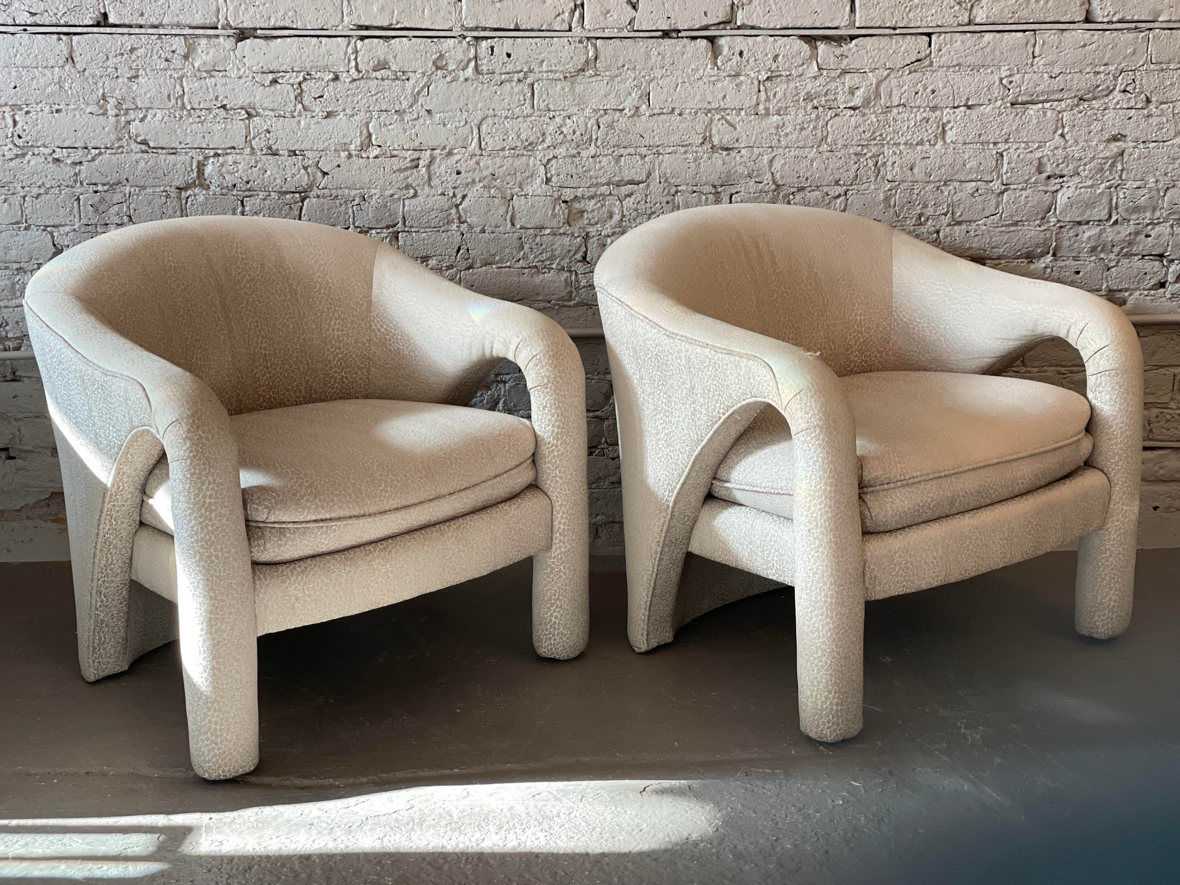 1980s Postmodern Sculptural Arc Chairs - a Pair