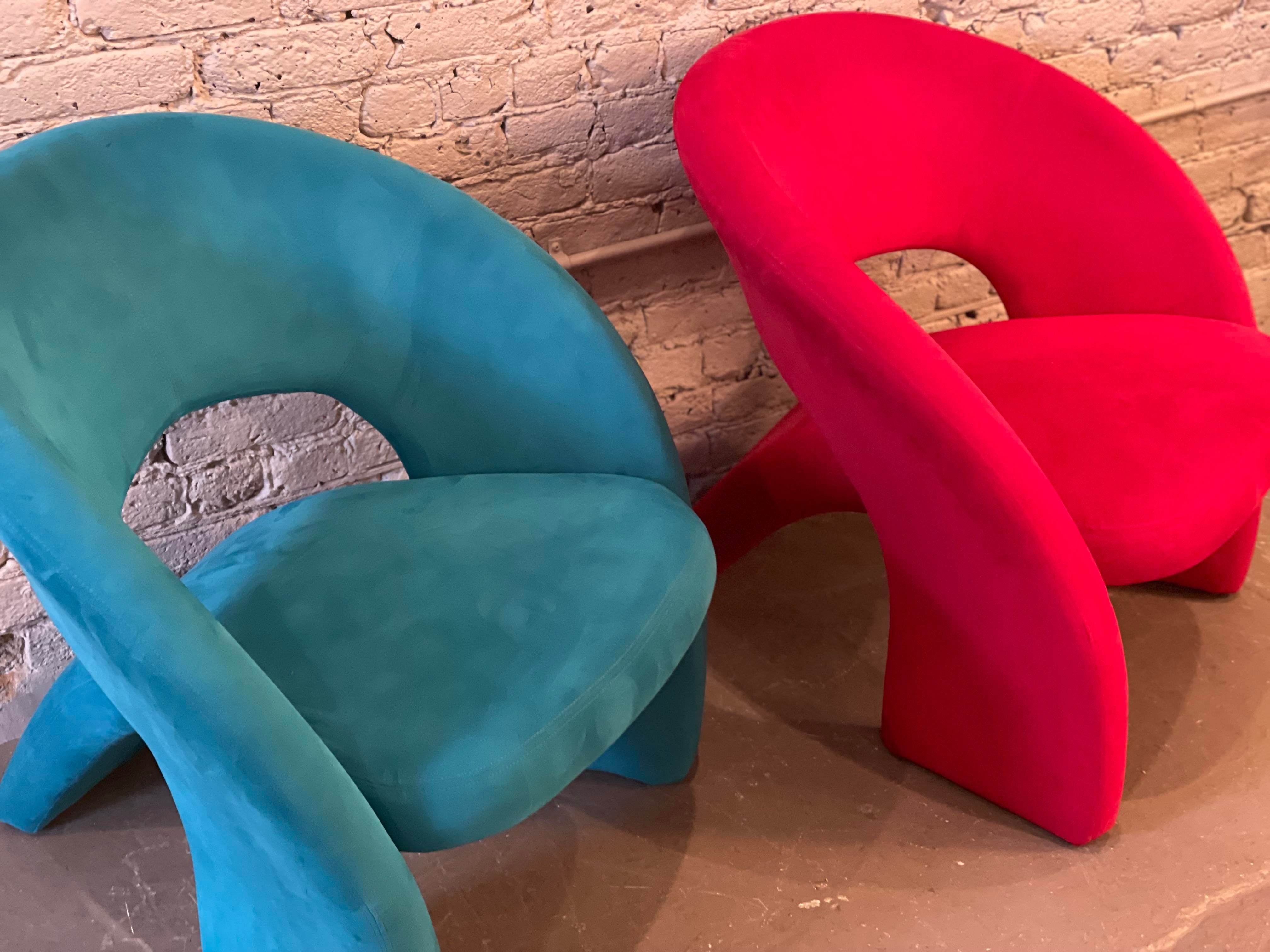 1980s Postmodern Sculptural Chairs in the Manner of Jaymar - a Pair