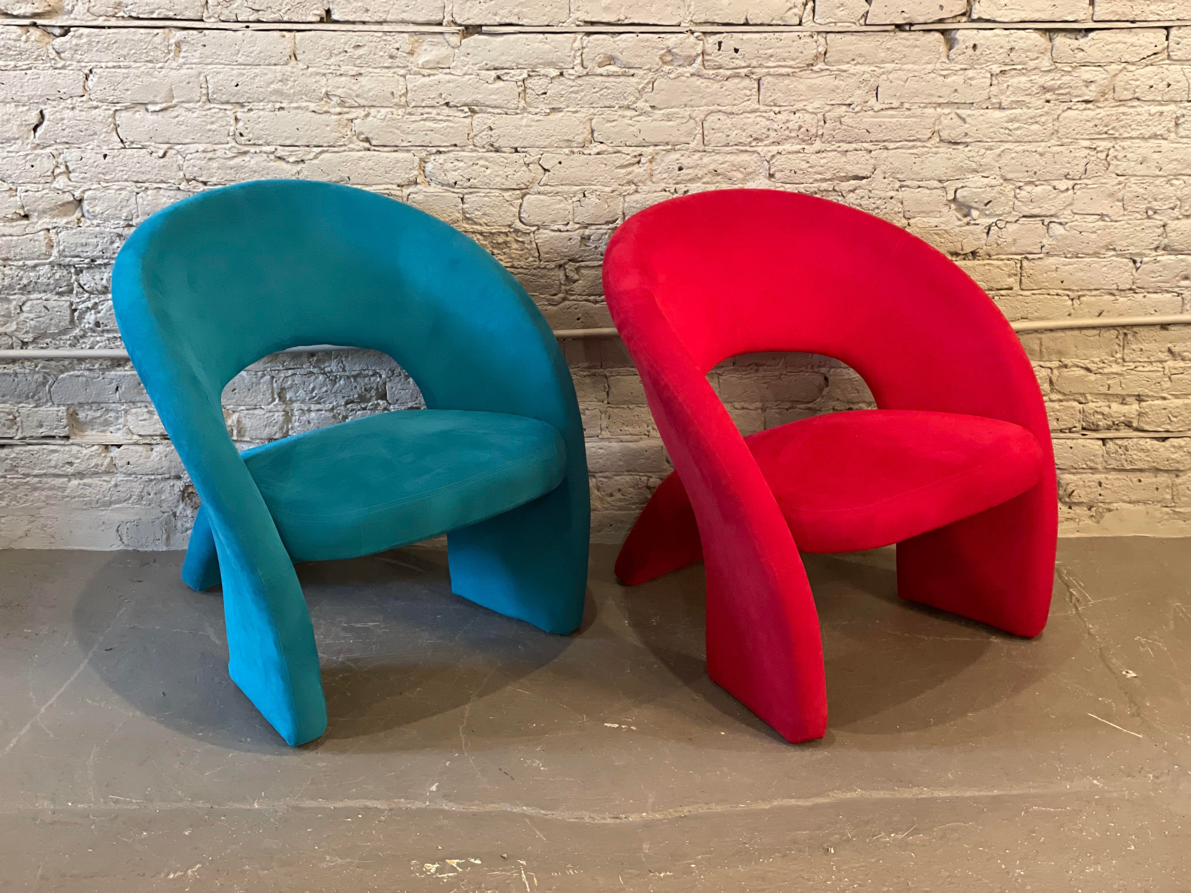 1980s Postmodern Sculptural Chairs in the Manner of Jaymar - a Pair