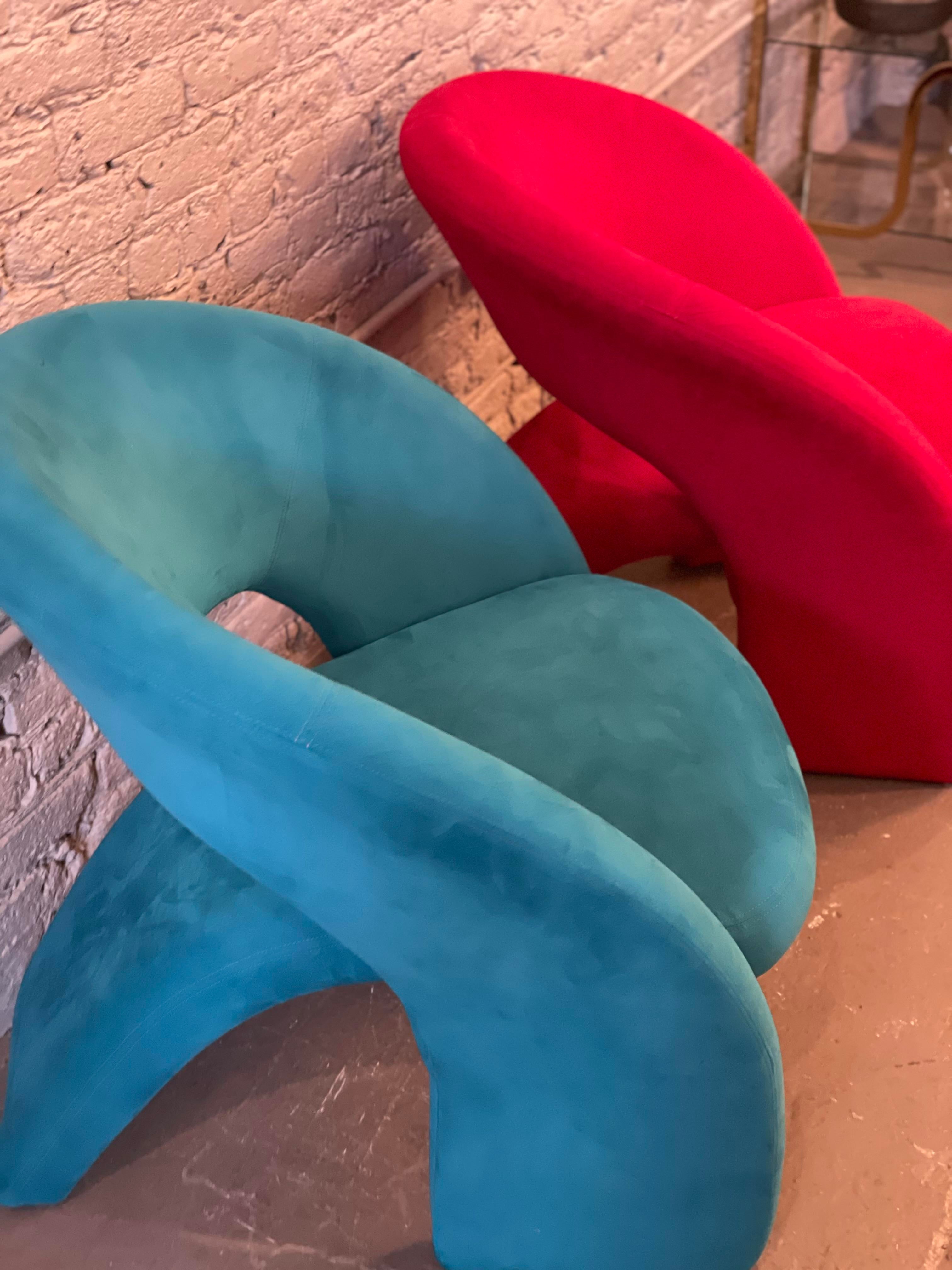 1980s Postmodern Sculptural Chairs in the Manner of Jaymar - a Pair