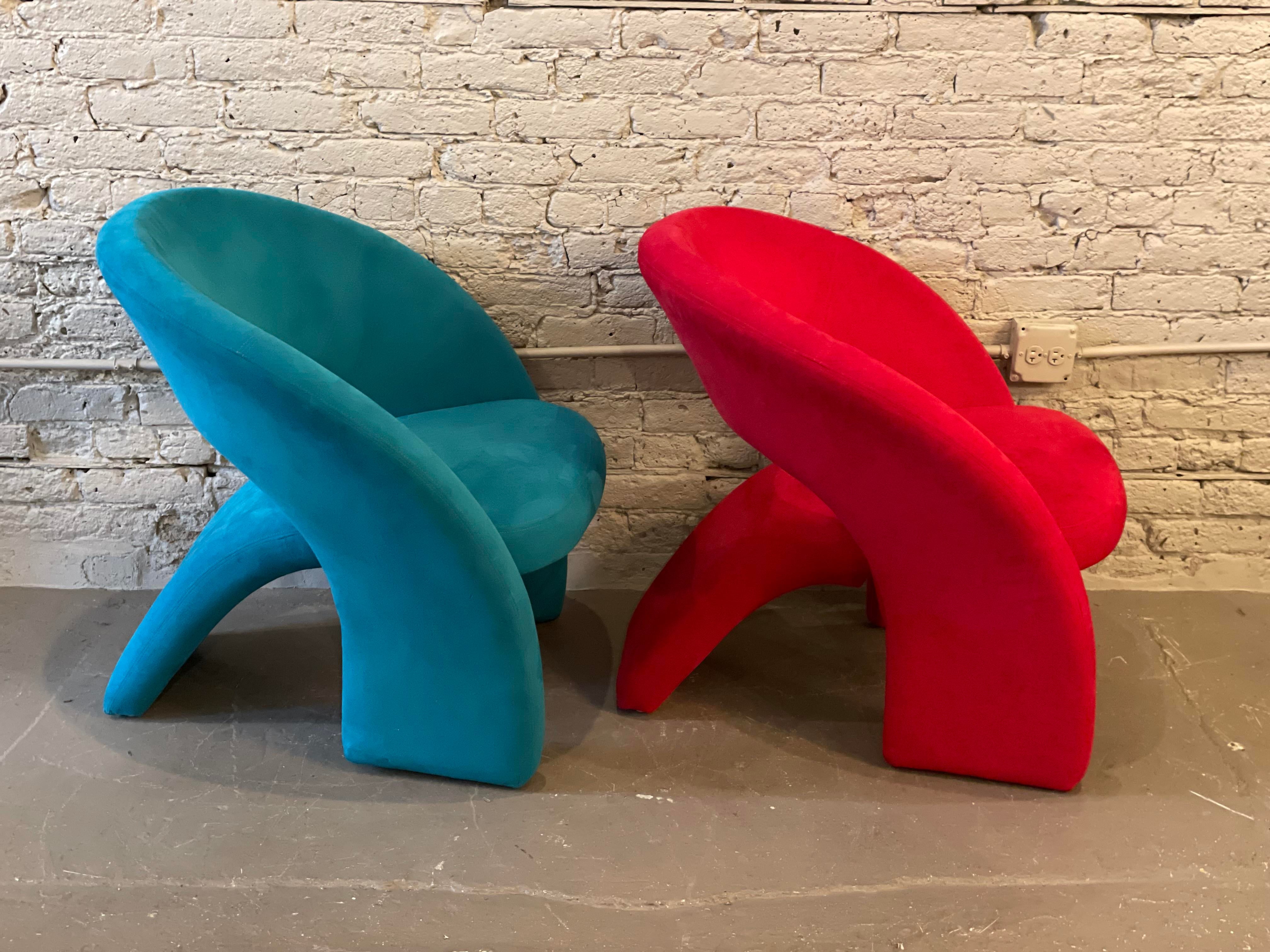 1980s Postmodern Sculptural Chairs in the Manner of Jaymar - a Pair