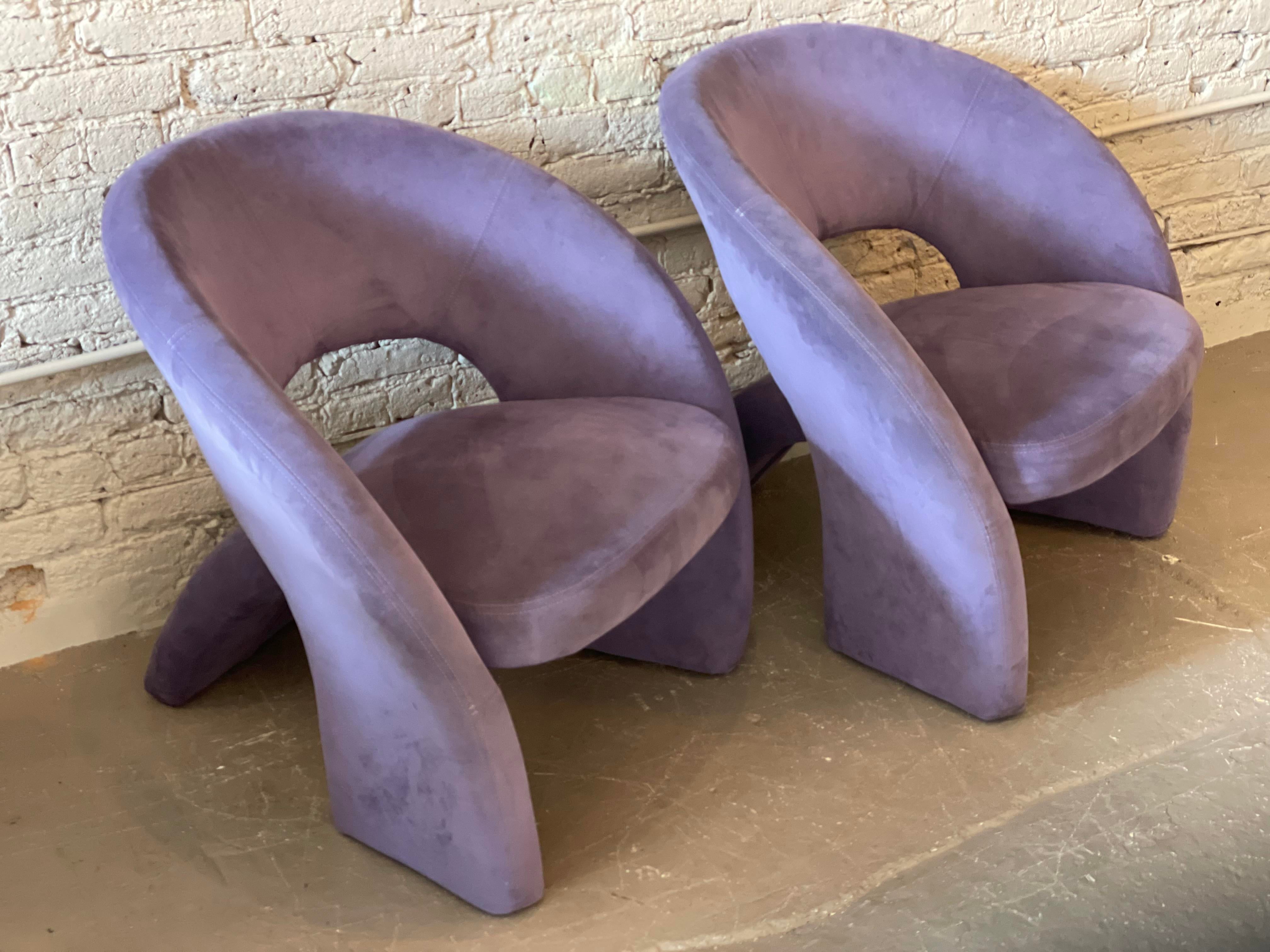 1980s Postmodern Sculptural Chairs In the Style of Jaymar - a Pair