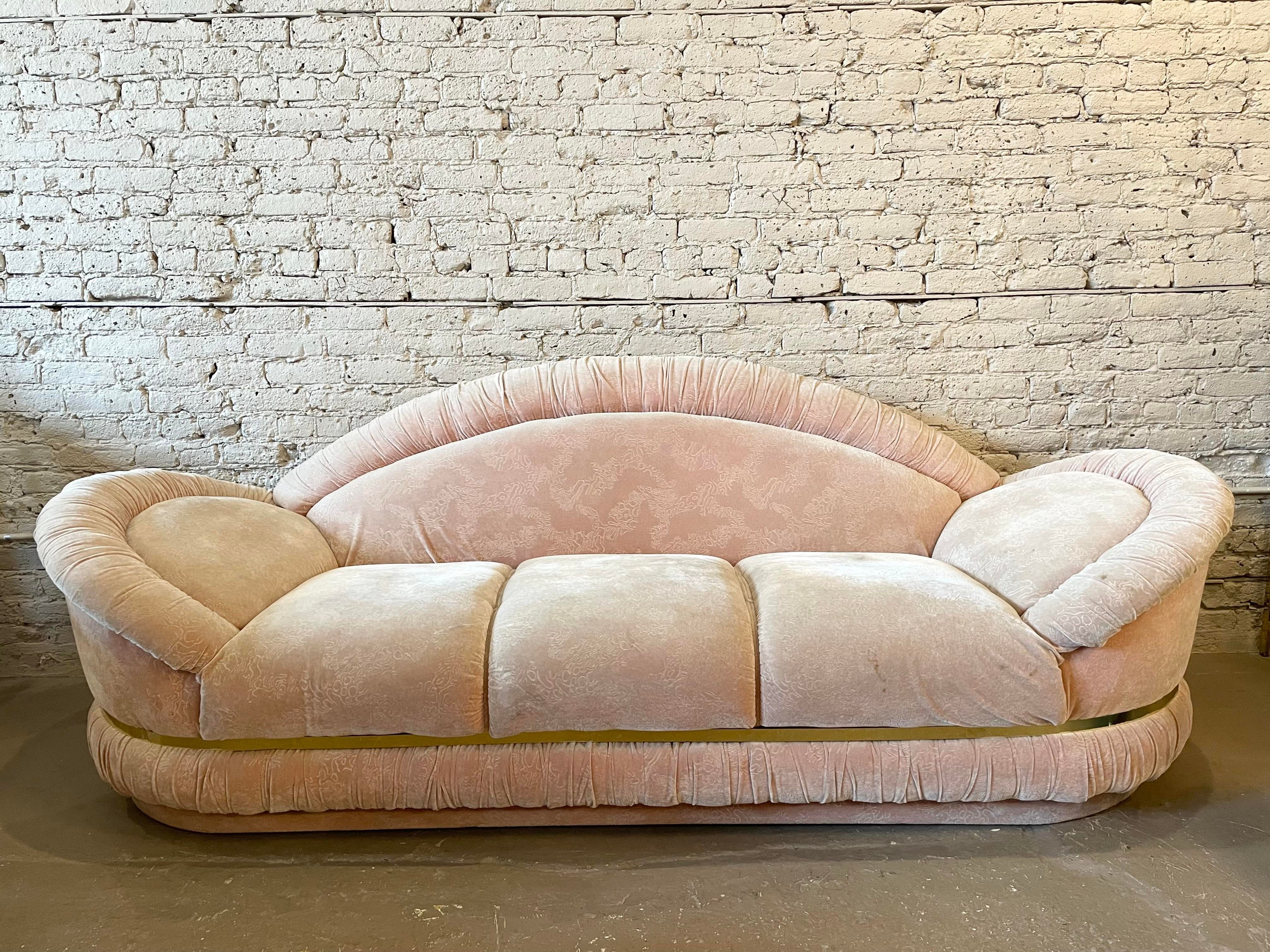 1980s Postmodern Sofa Set With Brass Detailing - 2 Pieces