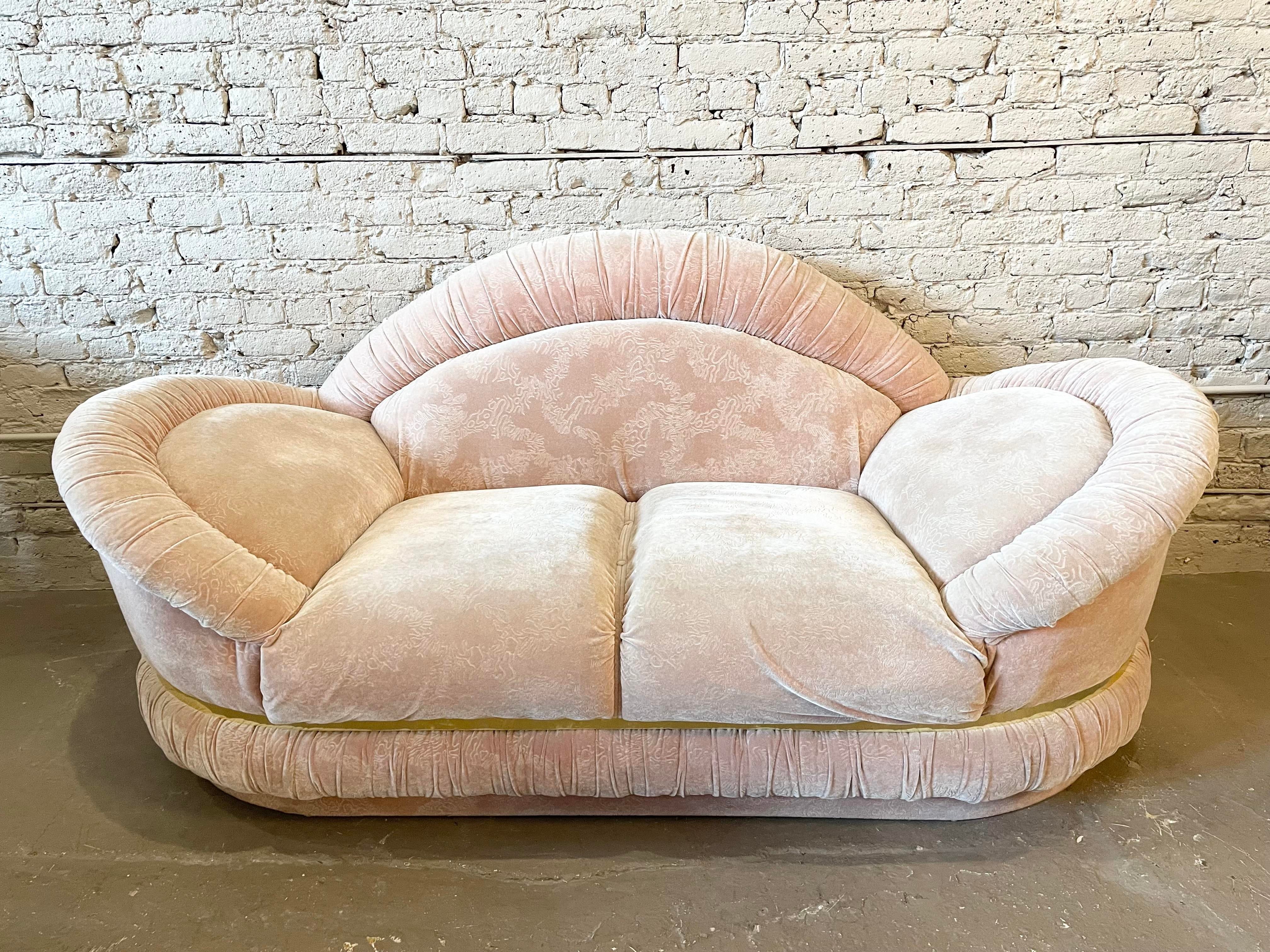 1980s Postmodern Sofa Set With Brass Detailing - 2 Pieces