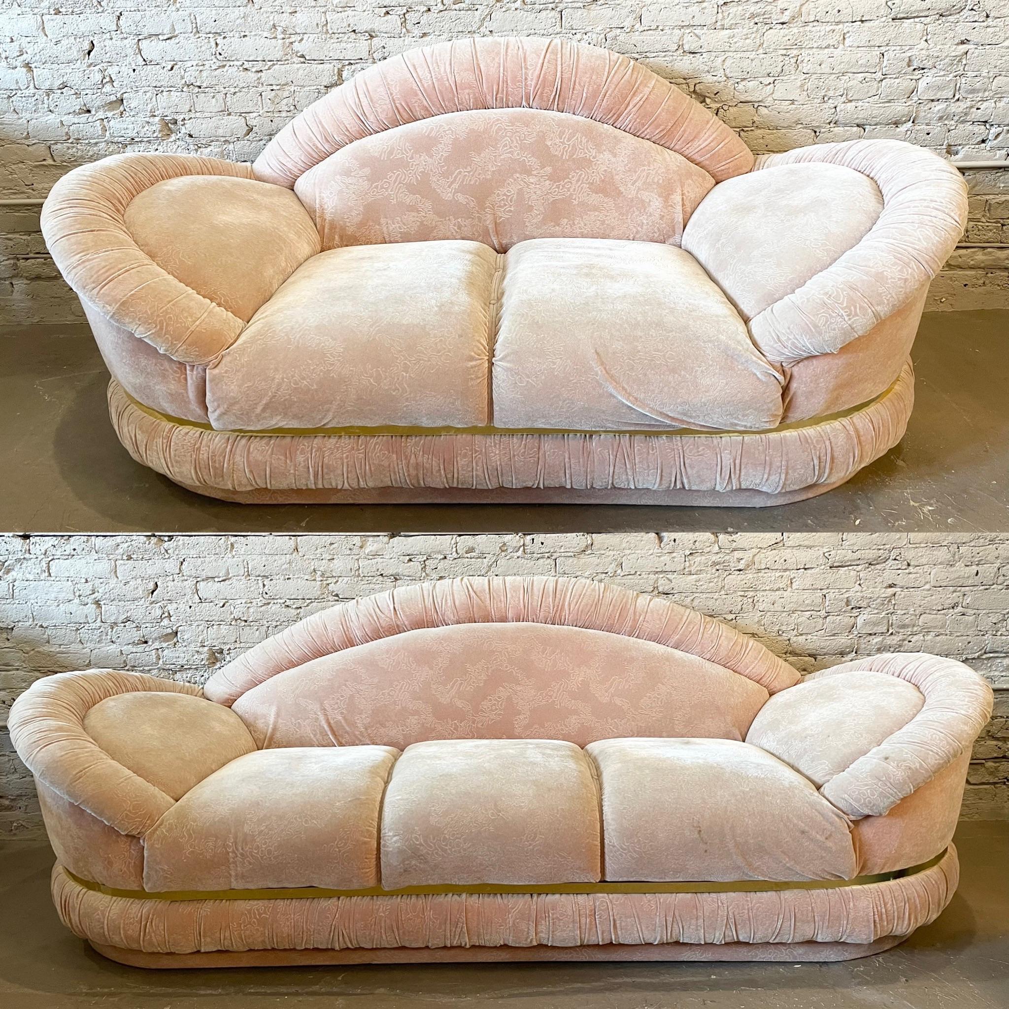 1980s Postmodern Sofa Set With Brass Detailing - 2 Pieces