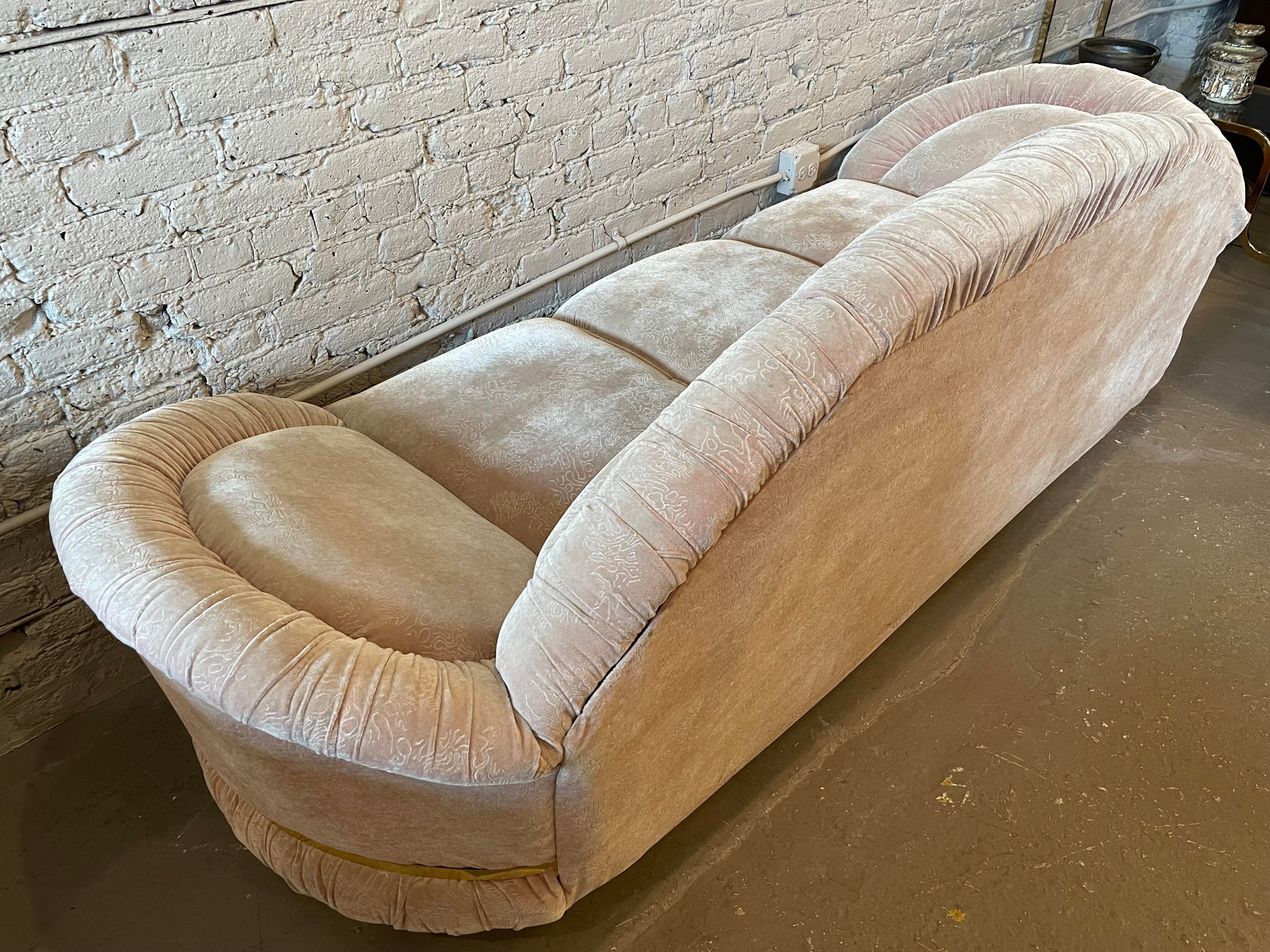 1980s Postmodern Sofa With Brass Detailing