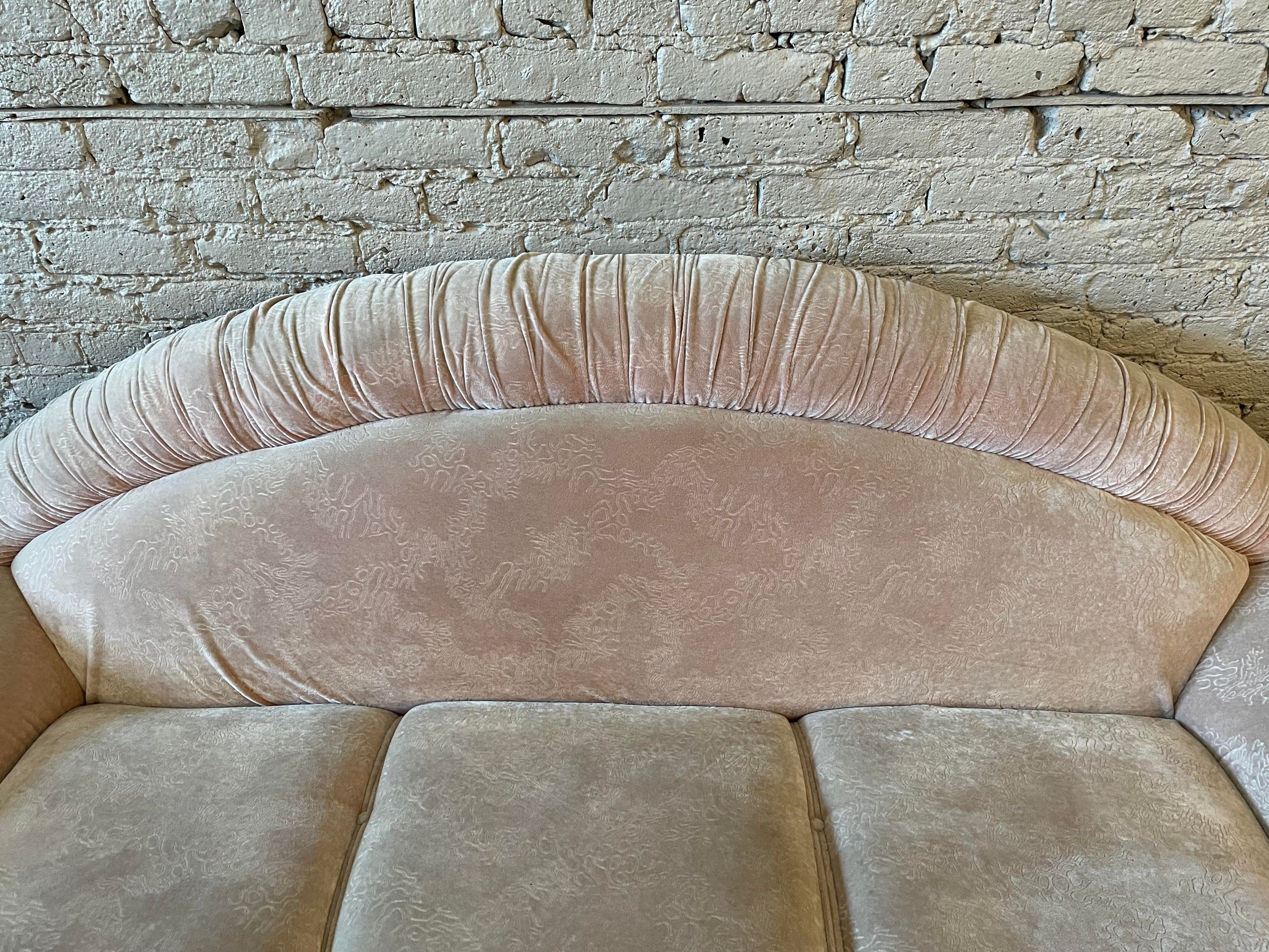 1980s Postmodern Sofa With Brass Detailing