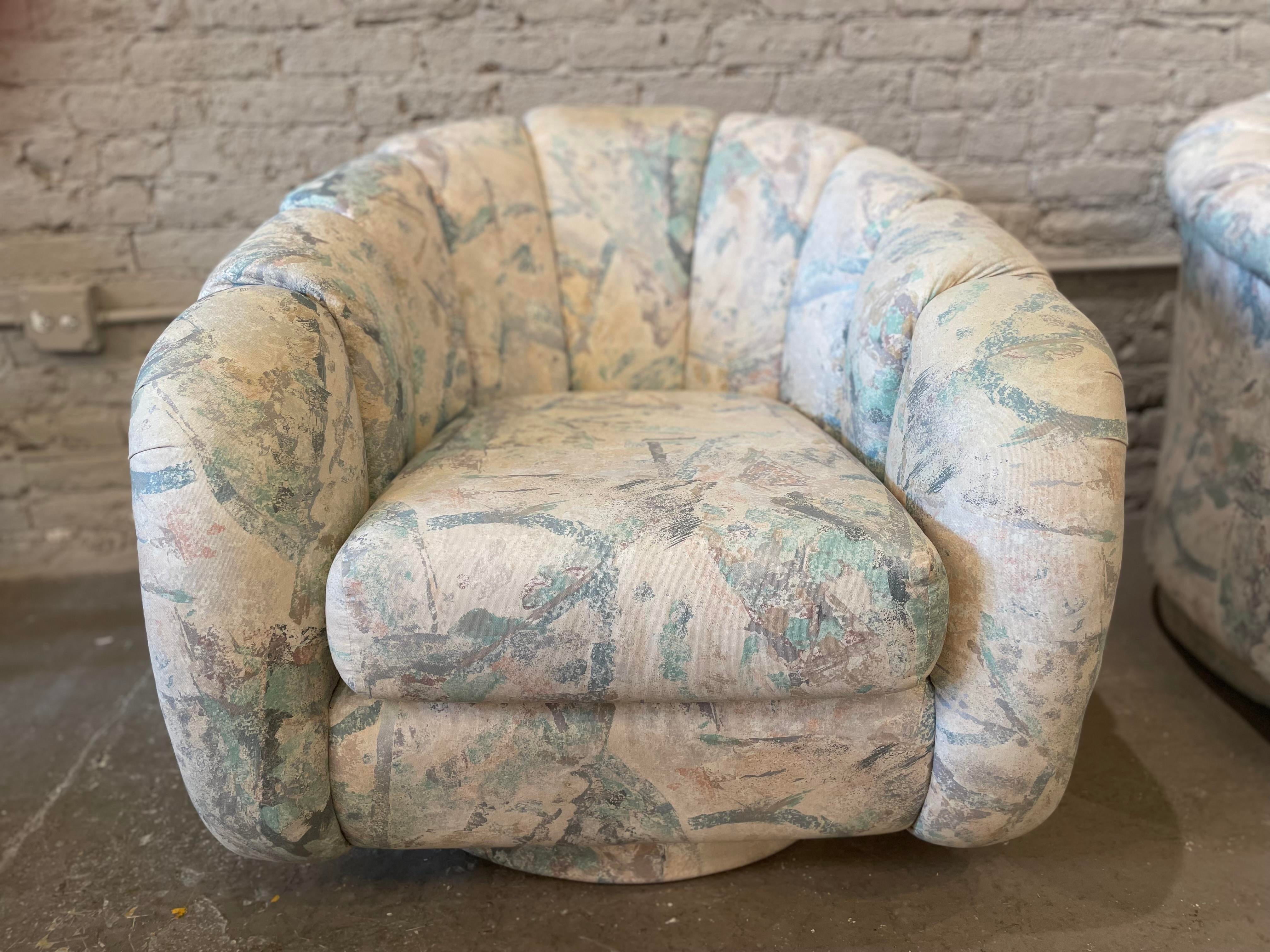 1980s Postmodern Swivel Chairs - a Pair