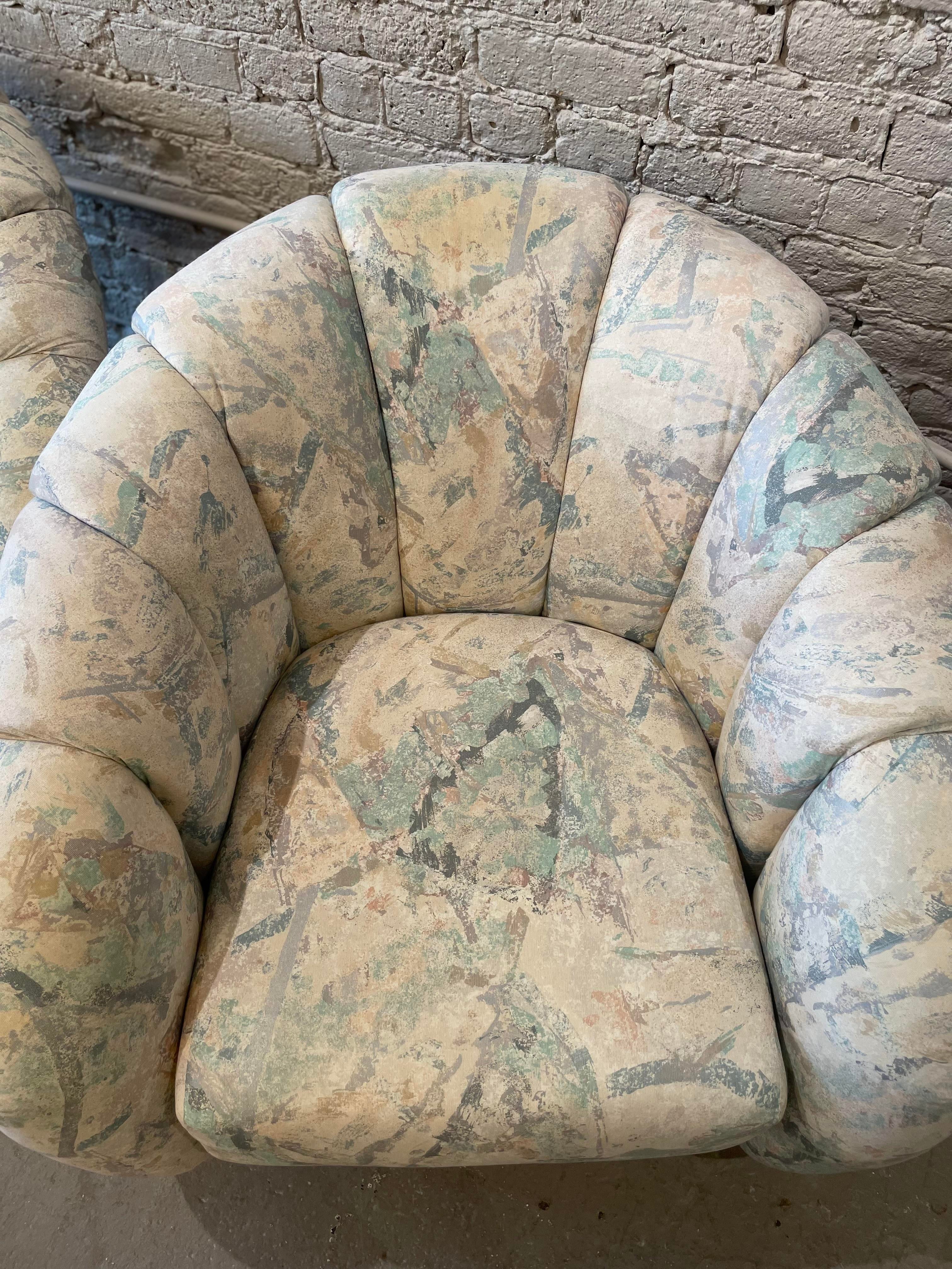 1980s Postmodern Swivel Chairs - a Pair