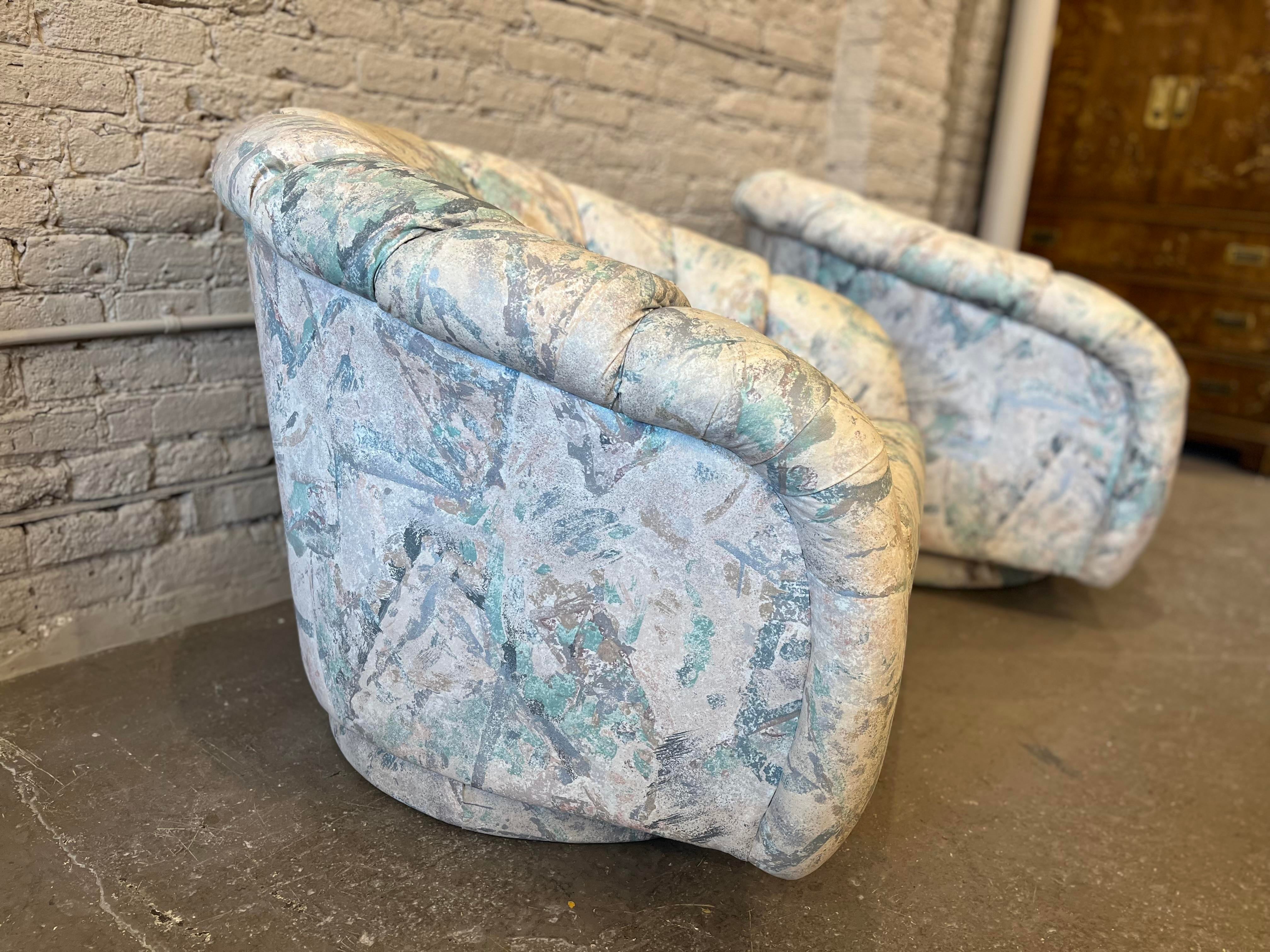 1980s Postmodern Swivel Chairs - a Pair