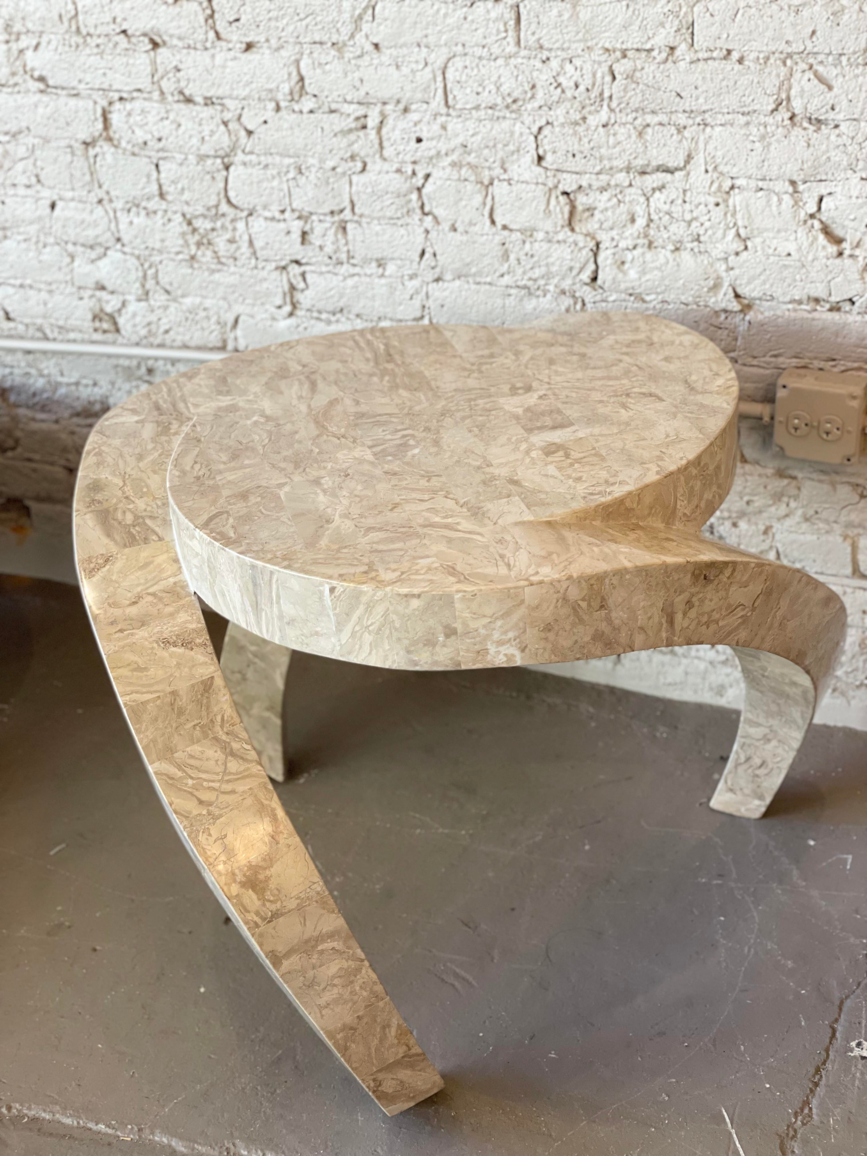 1980s Postmodern Tessellated Stone Side Table