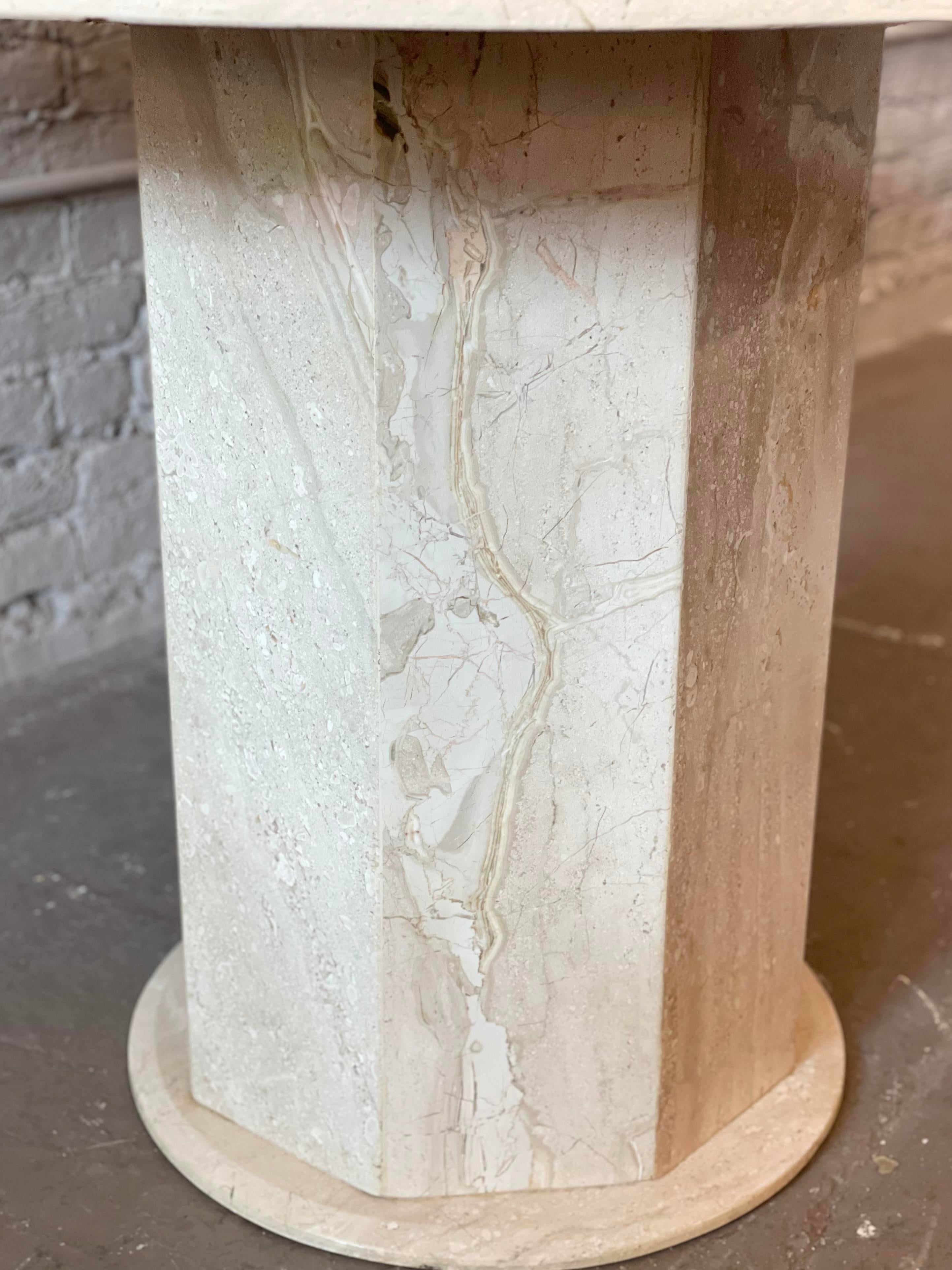1980s Postmodern Travertine Honed Dining Table