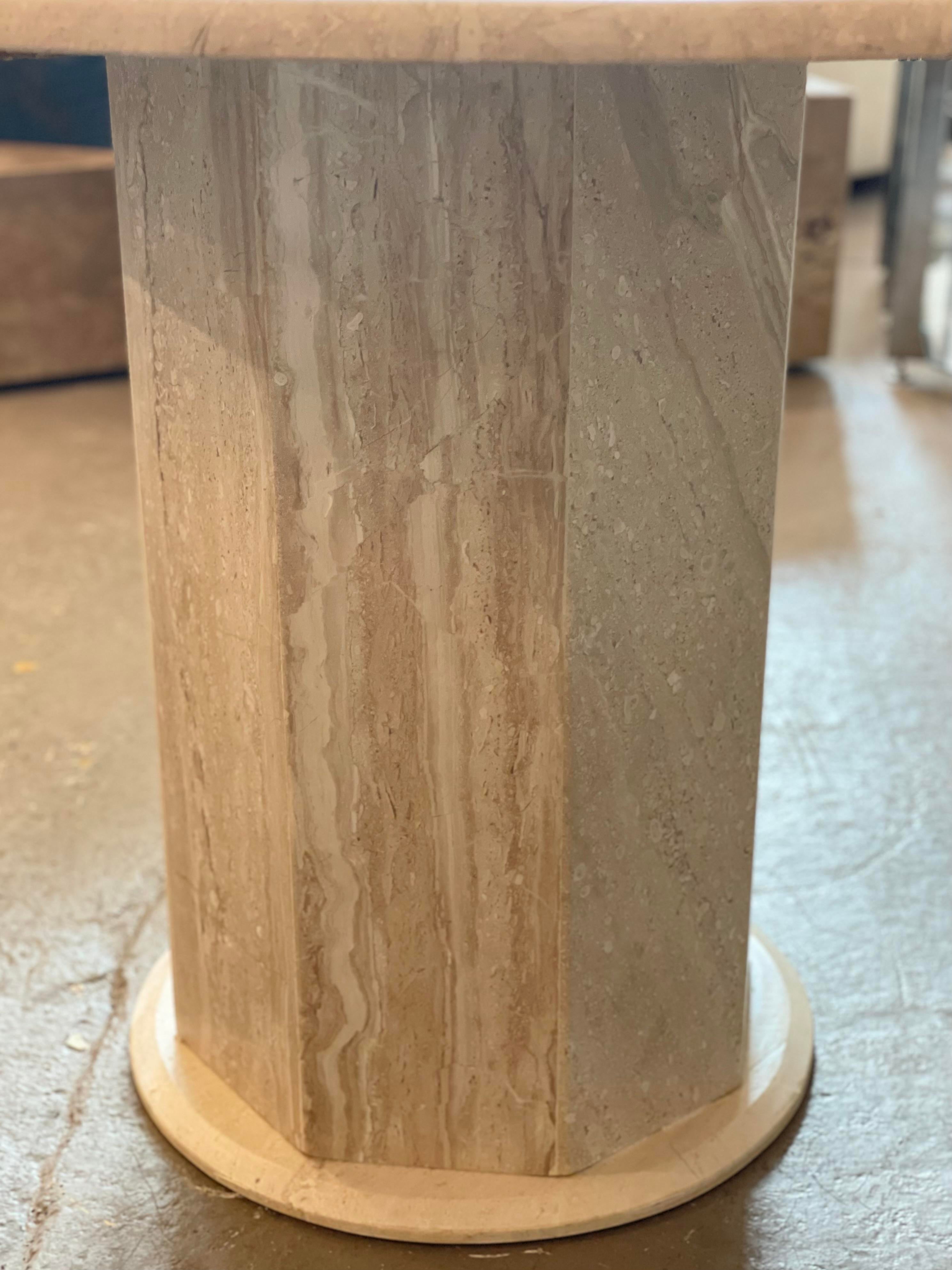 1980s Postmodern Travertine Honed Dining Table