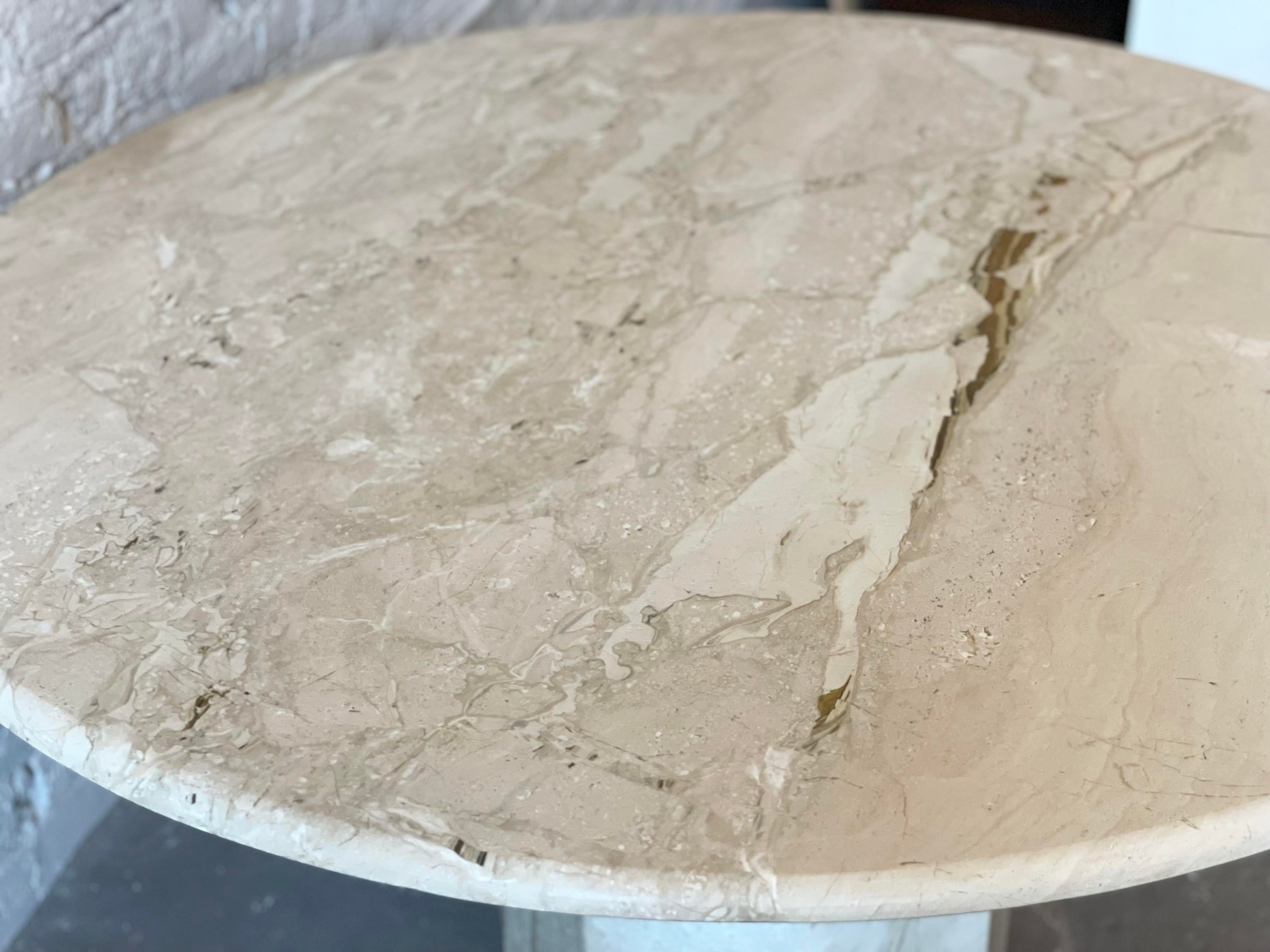 1980s Postmodern Travertine Honed Dining Table
