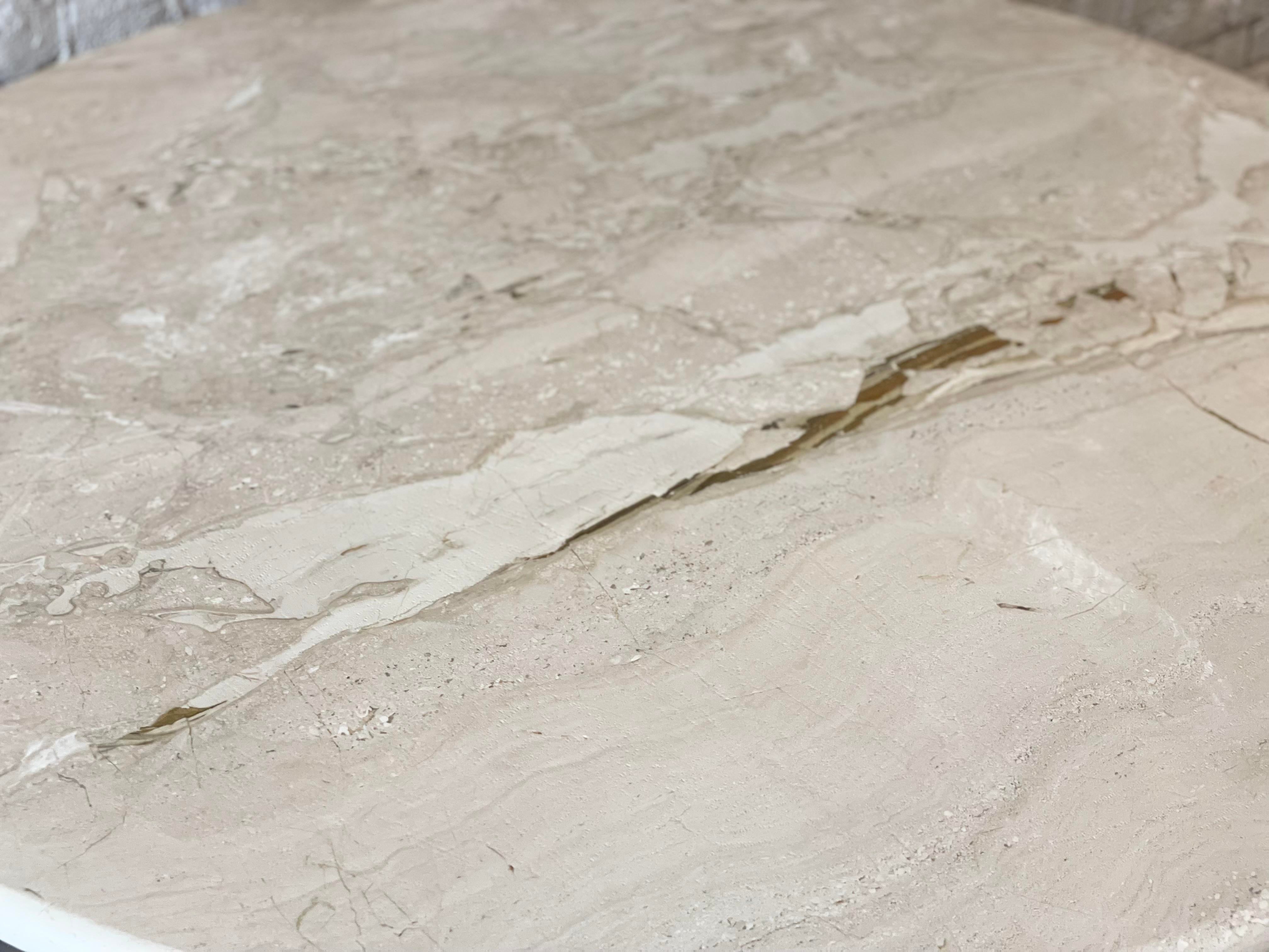 1980s Postmodern Travertine Honed Dining Table