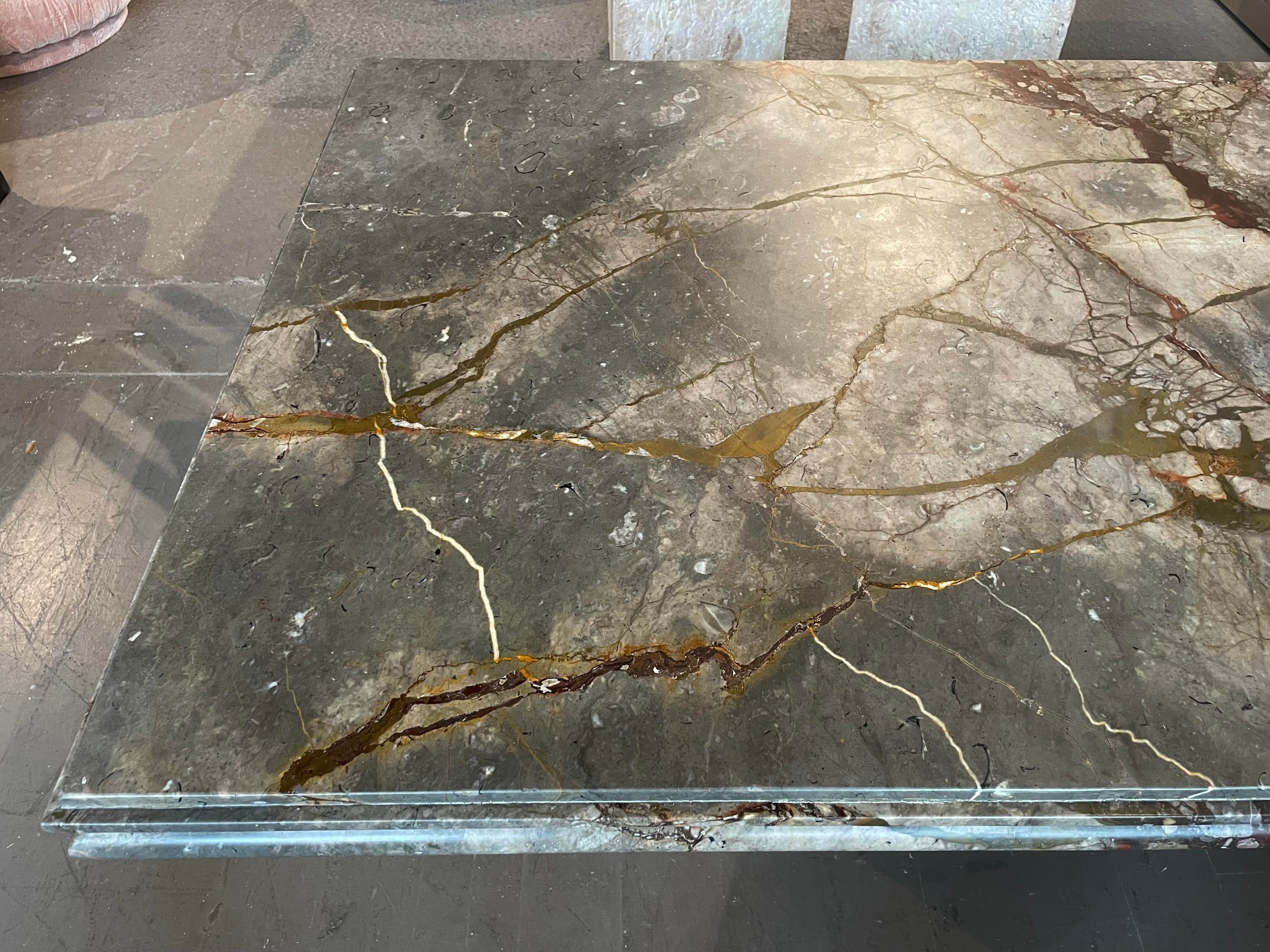 1980s Postmodern Vintage Emperado Honed Marble Dining Table