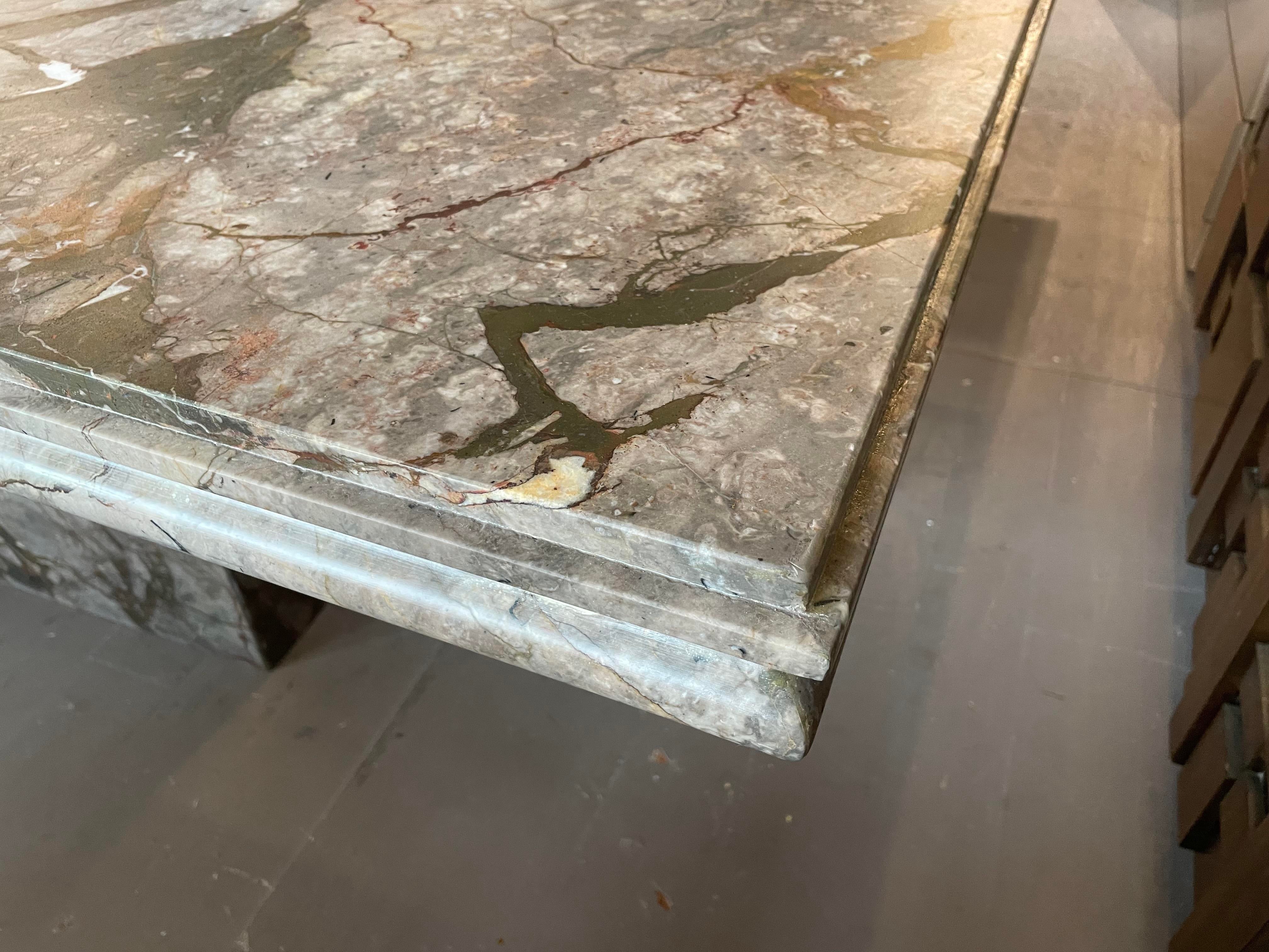 1980s Postmodern Vintage Emperado Honed Marble Dining Table
