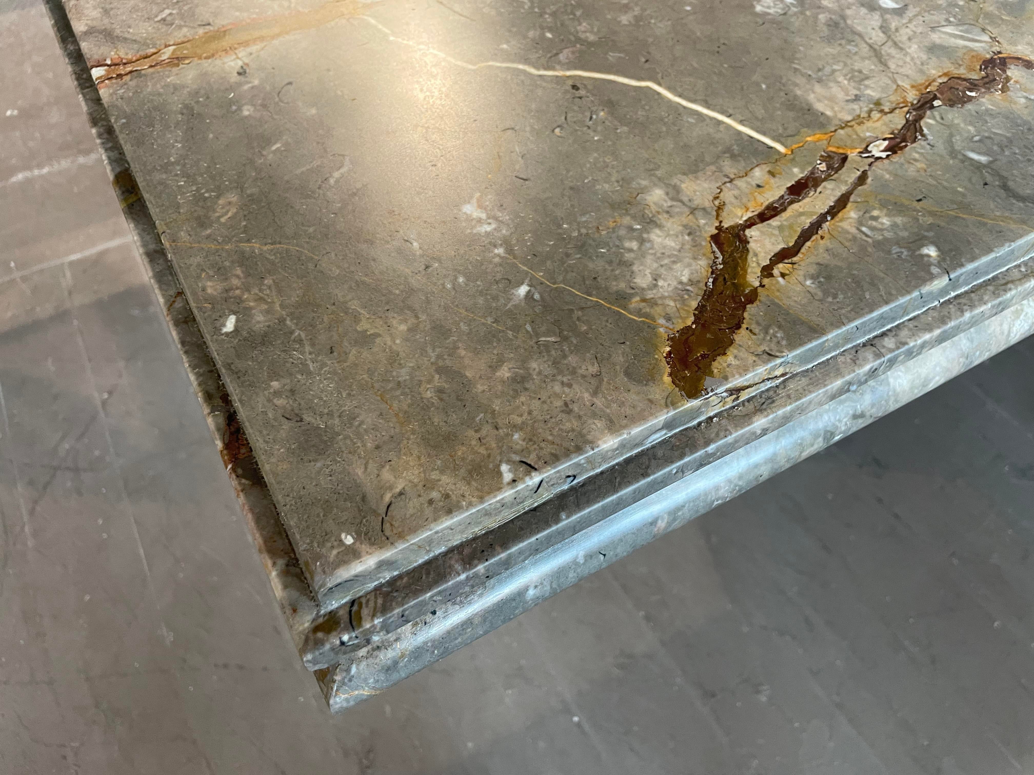 1980s Postmodern Vintage Emperado Honed Marble Dining Table