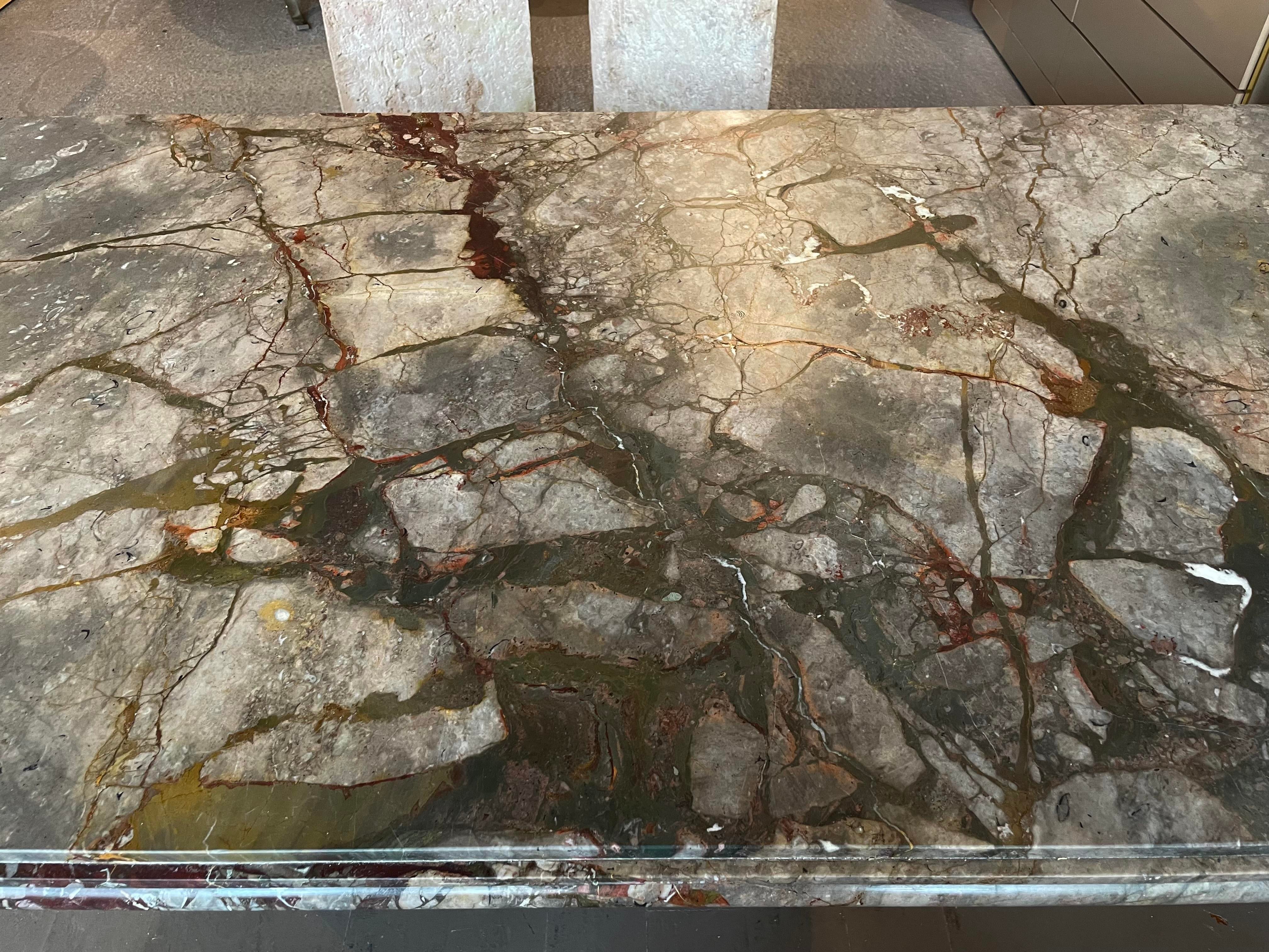 1980s Postmodern Vintage Emperado Honed Marble Dining Table