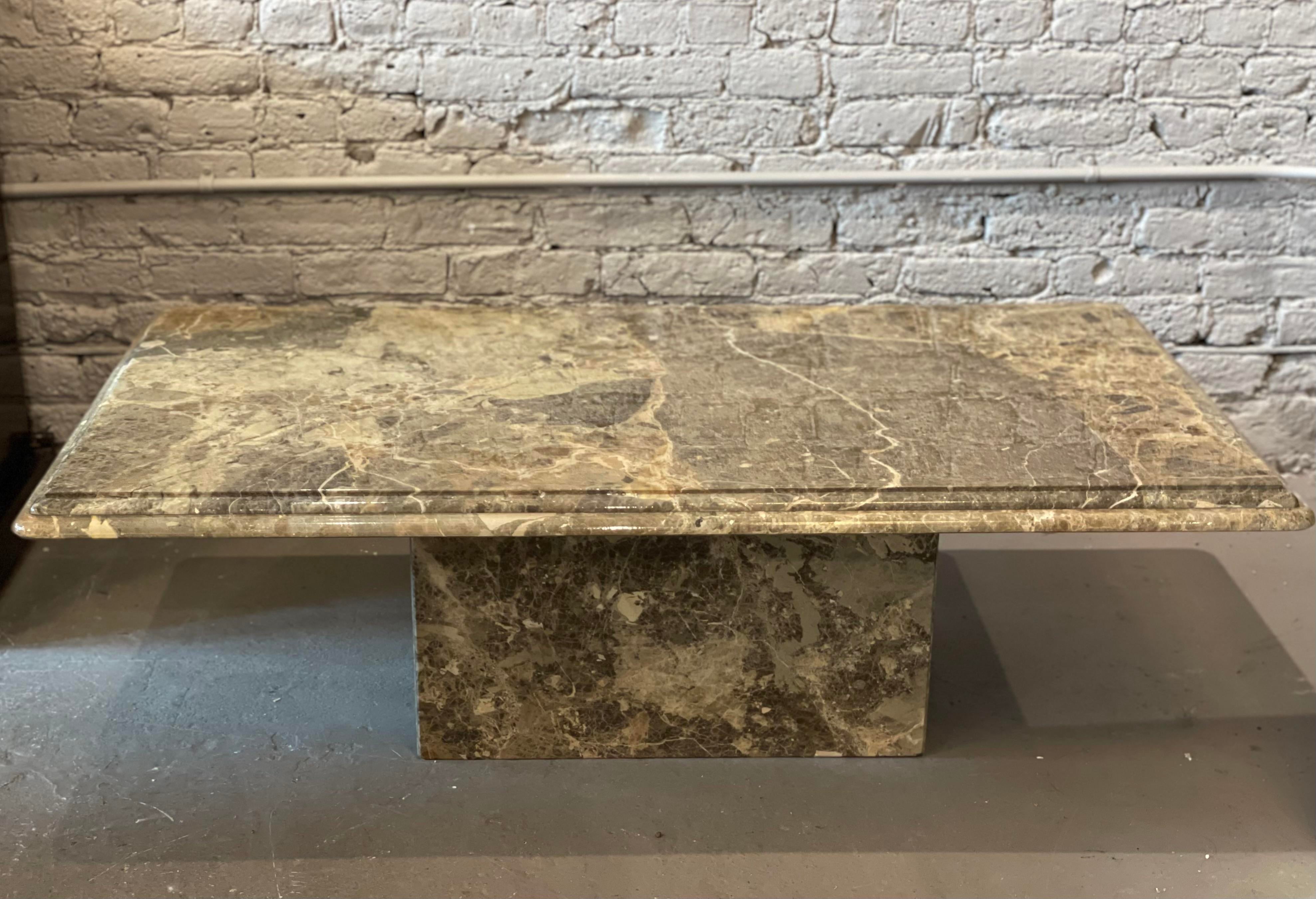 1980s Postmodern Vintage Emperado Marble Coffee Table