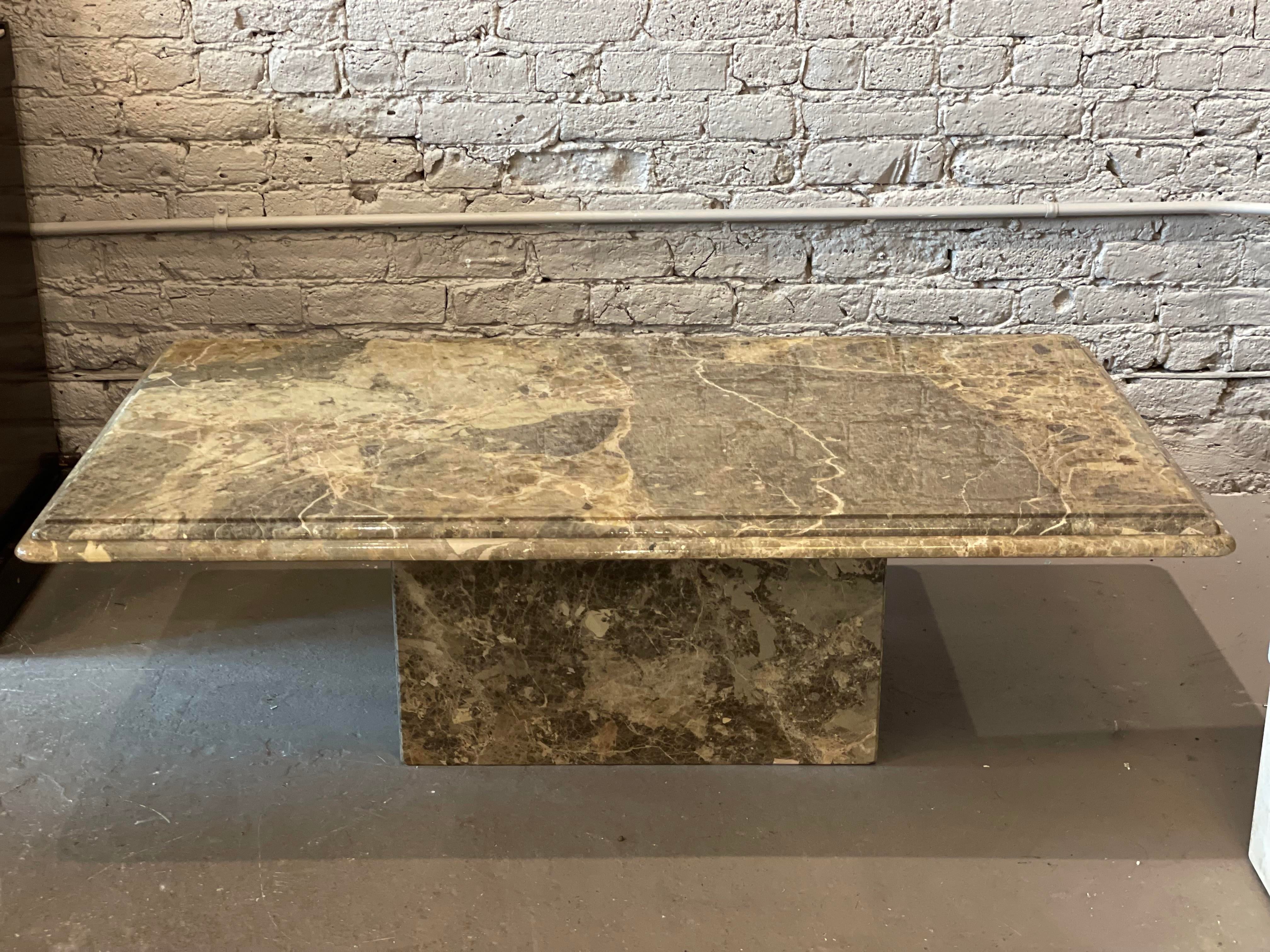 1980s Postmodern Vintage Emperado Marble Coffee Table