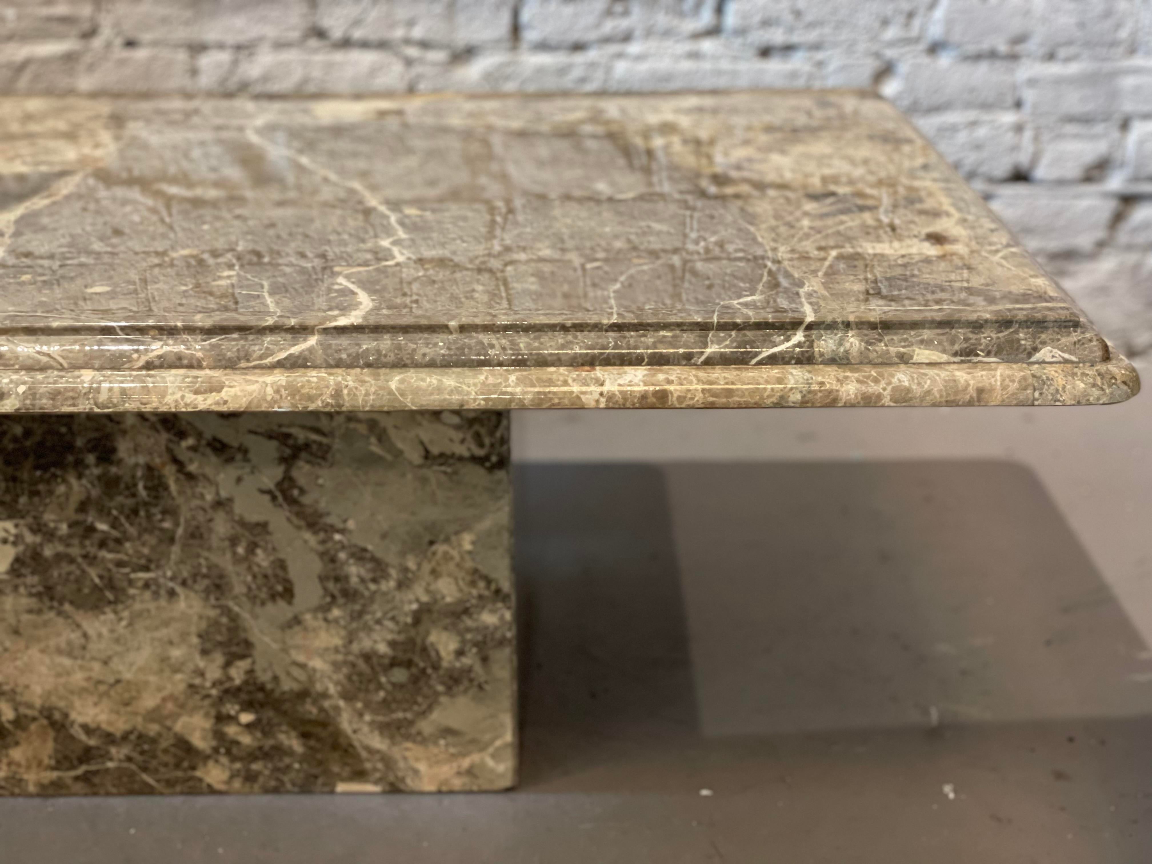 1980s Postmodern Vintage Emperado Marble Coffee Table