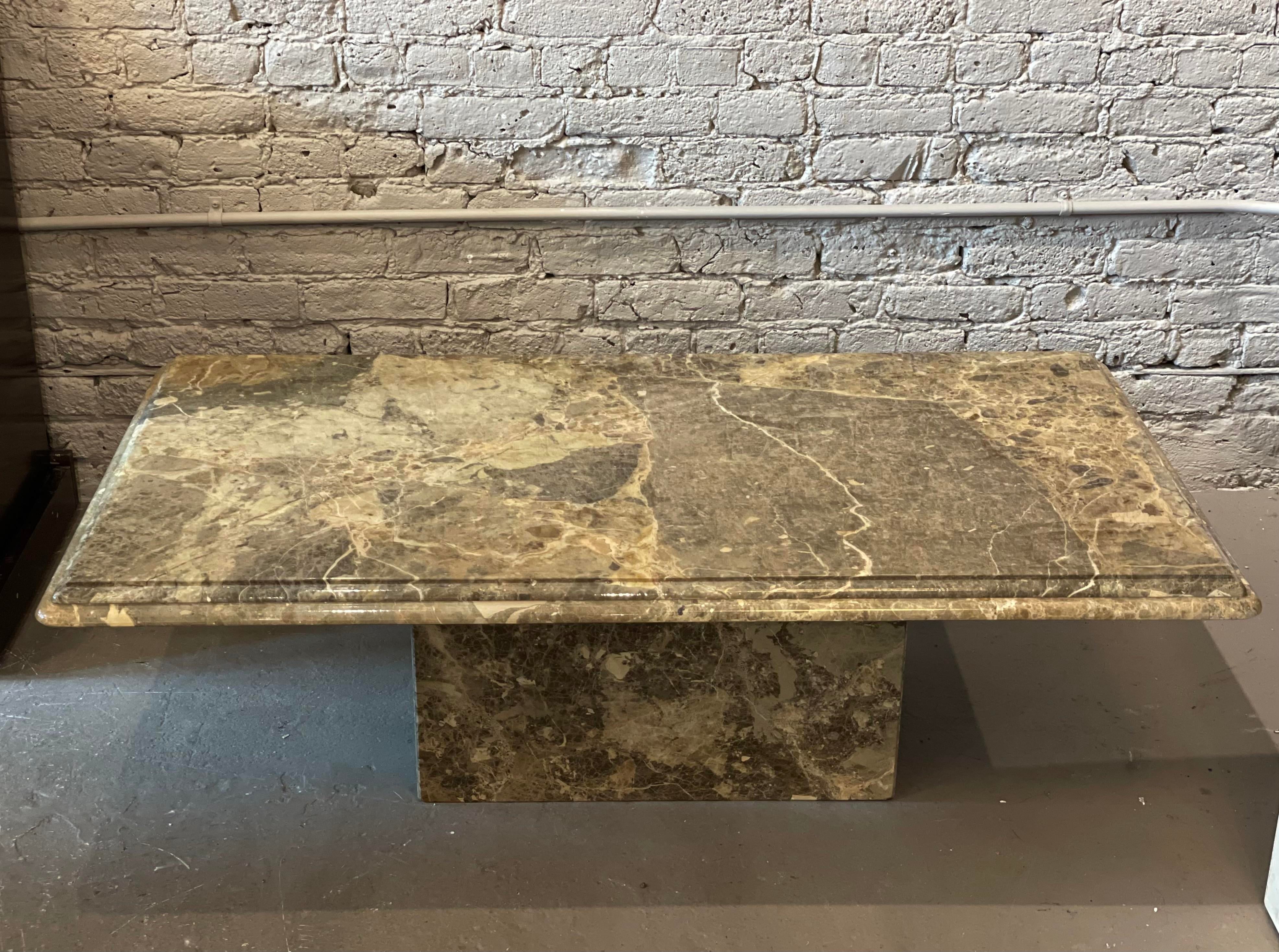 1980s Postmodern Vintage Emperado Marble Coffee Table