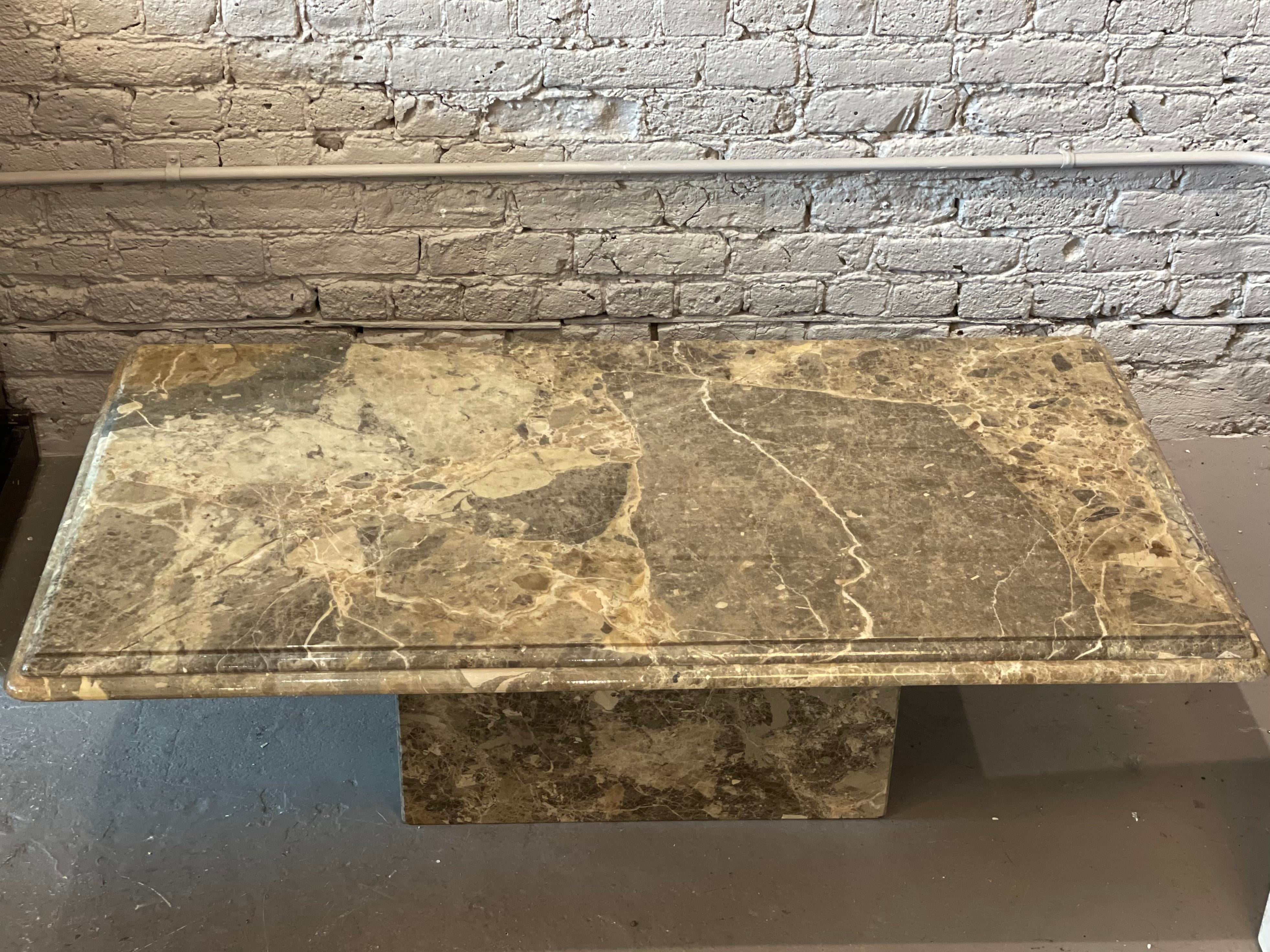 1980s Postmodern Vintage Emperado Marble Coffee Table