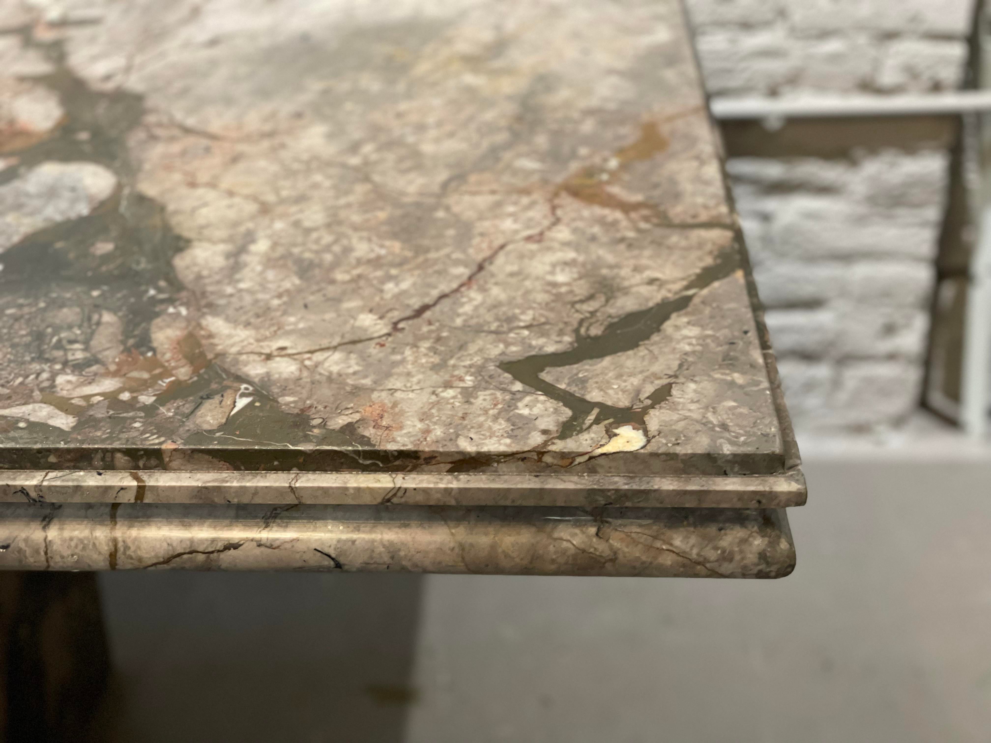 1980s Postmodern Vintage Italian Emperado Marble Honed Dining Table