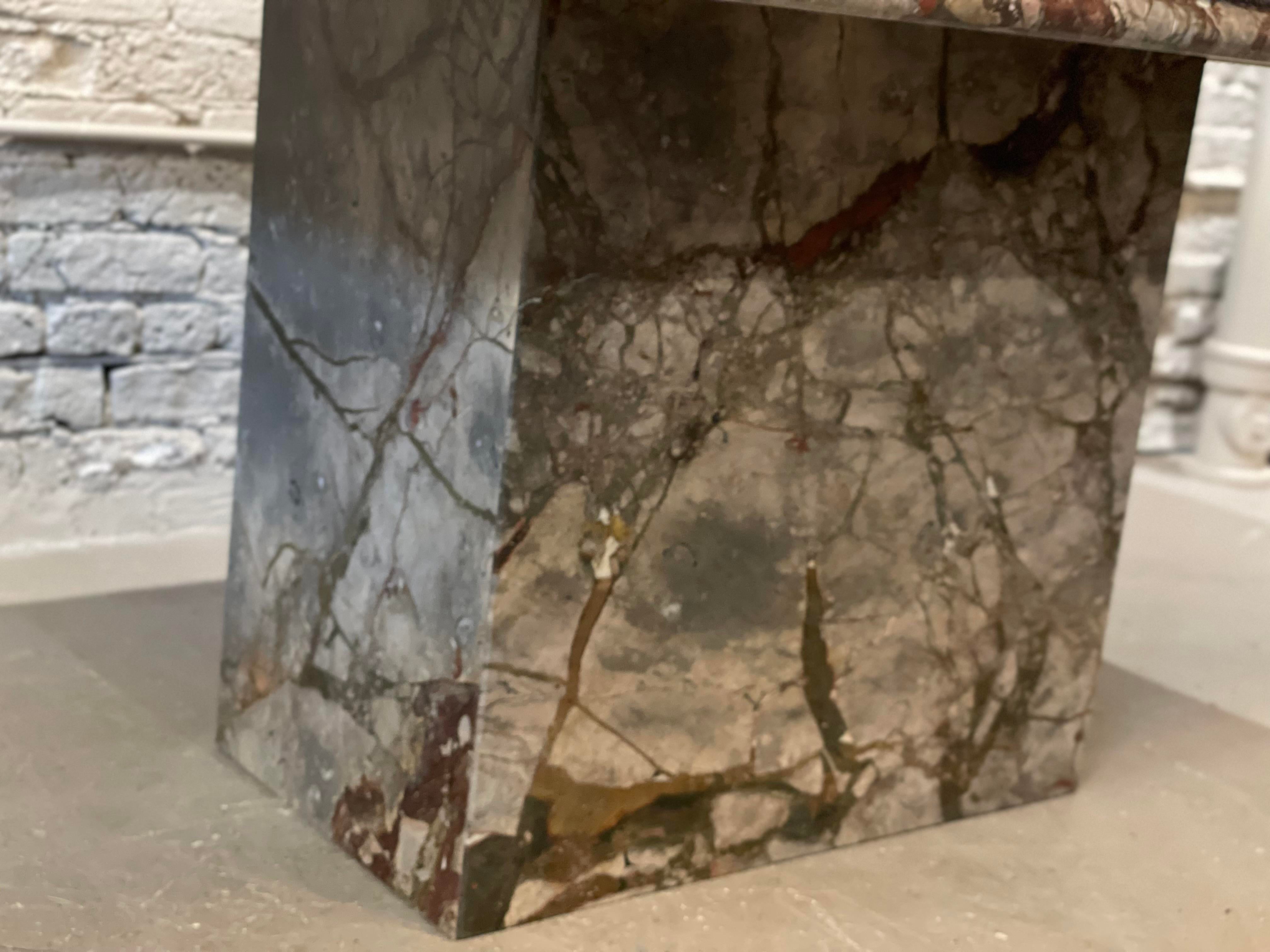1980s Postmodern Vintage Italian Emperado Marble Honed Dining Table