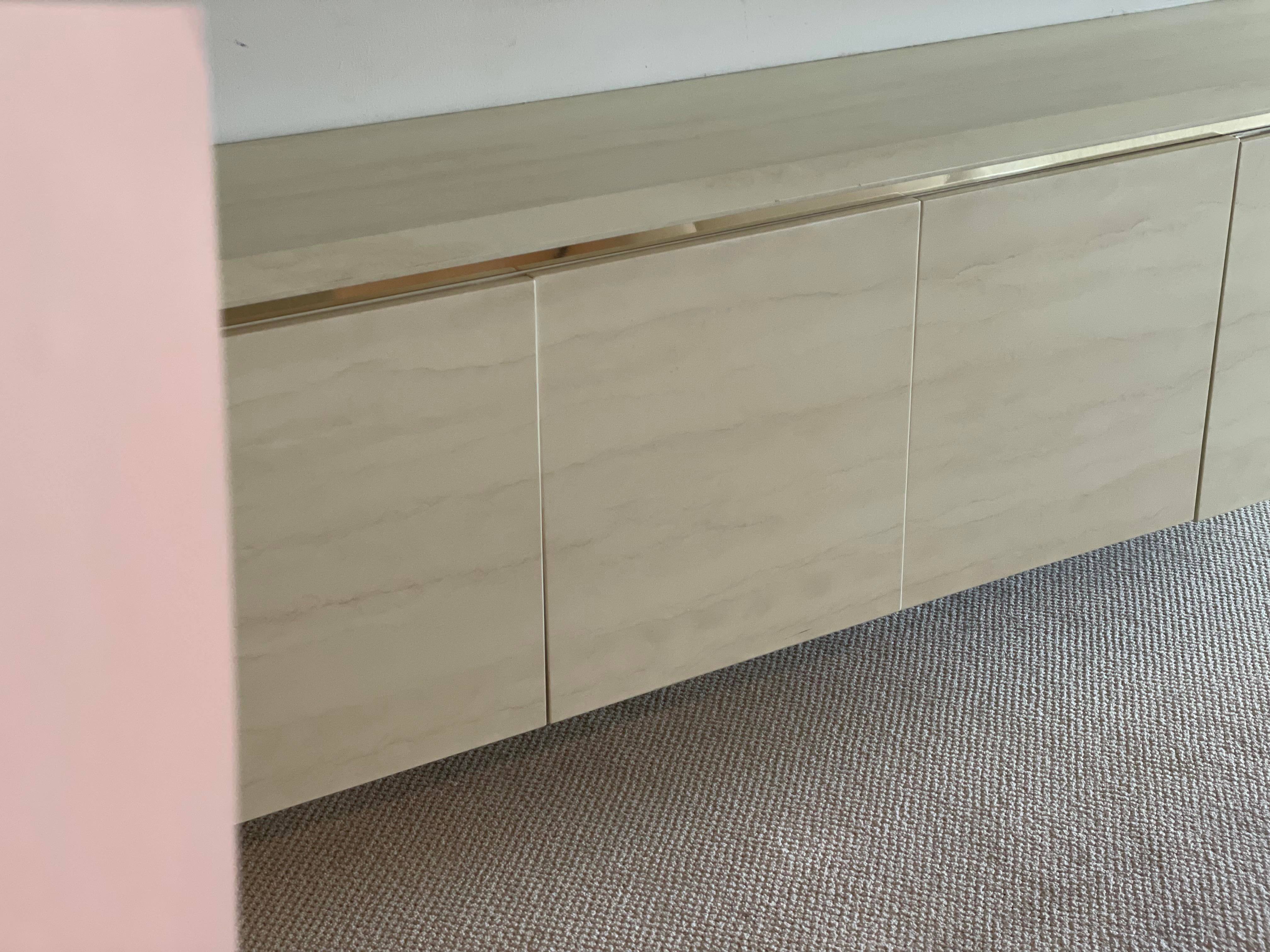 1980s Postmodern Wall Mount Credenza Sideboard Buffet Signed