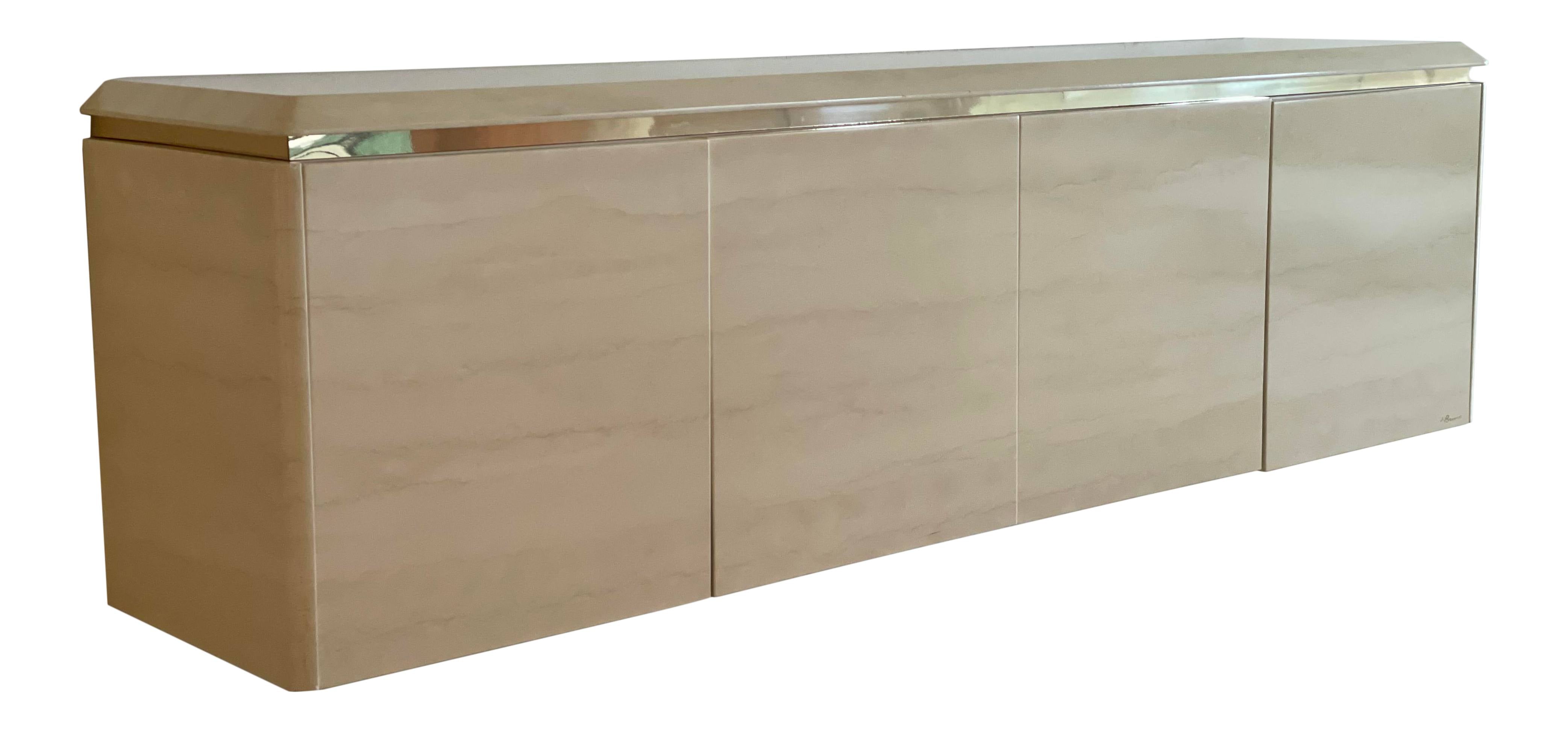 1980s Postmodern Wall Mount Credenza Sideboard Buffet Signed