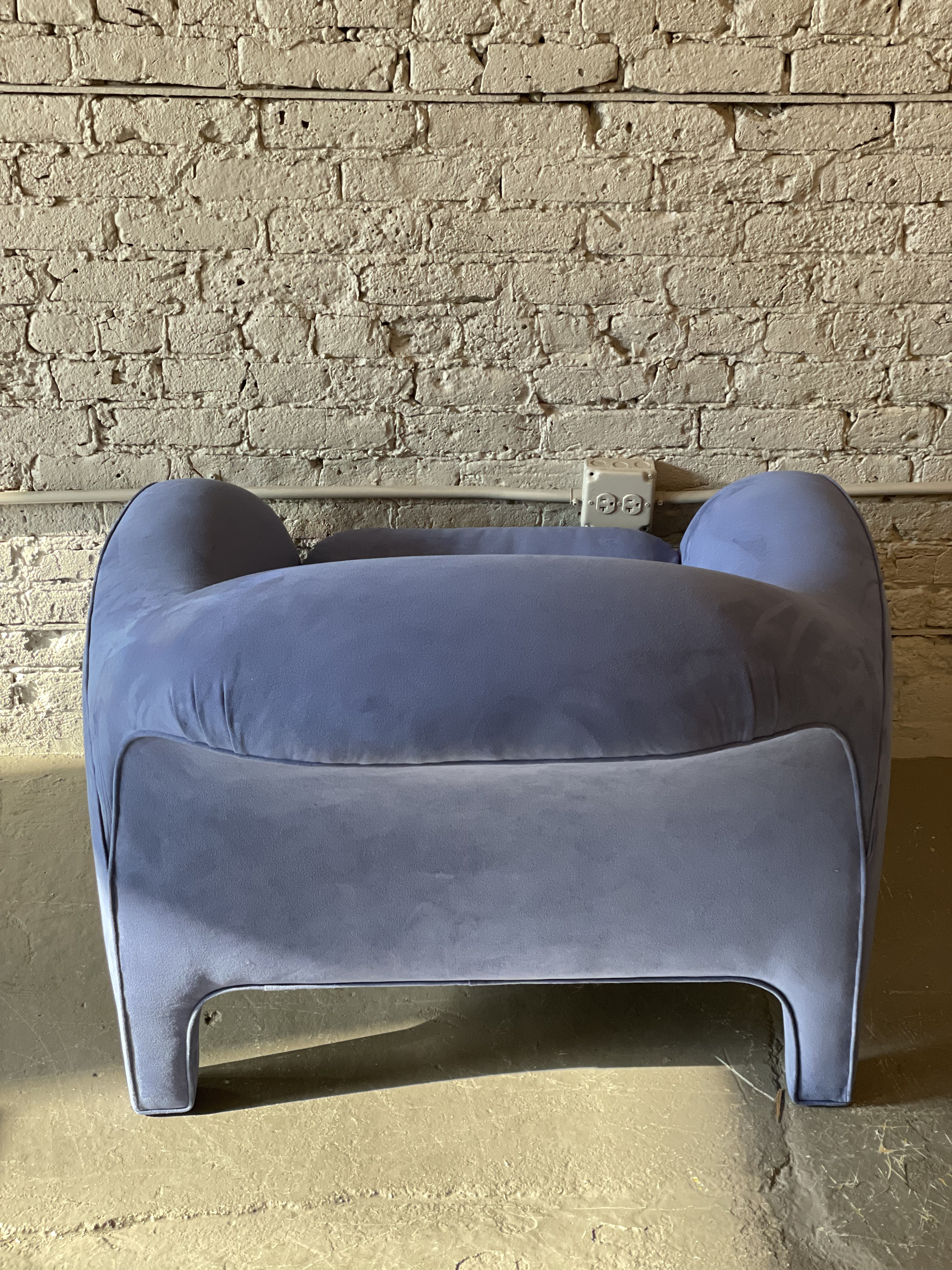 1980s Preview Postmodern Oversized Lounge Side Chair
