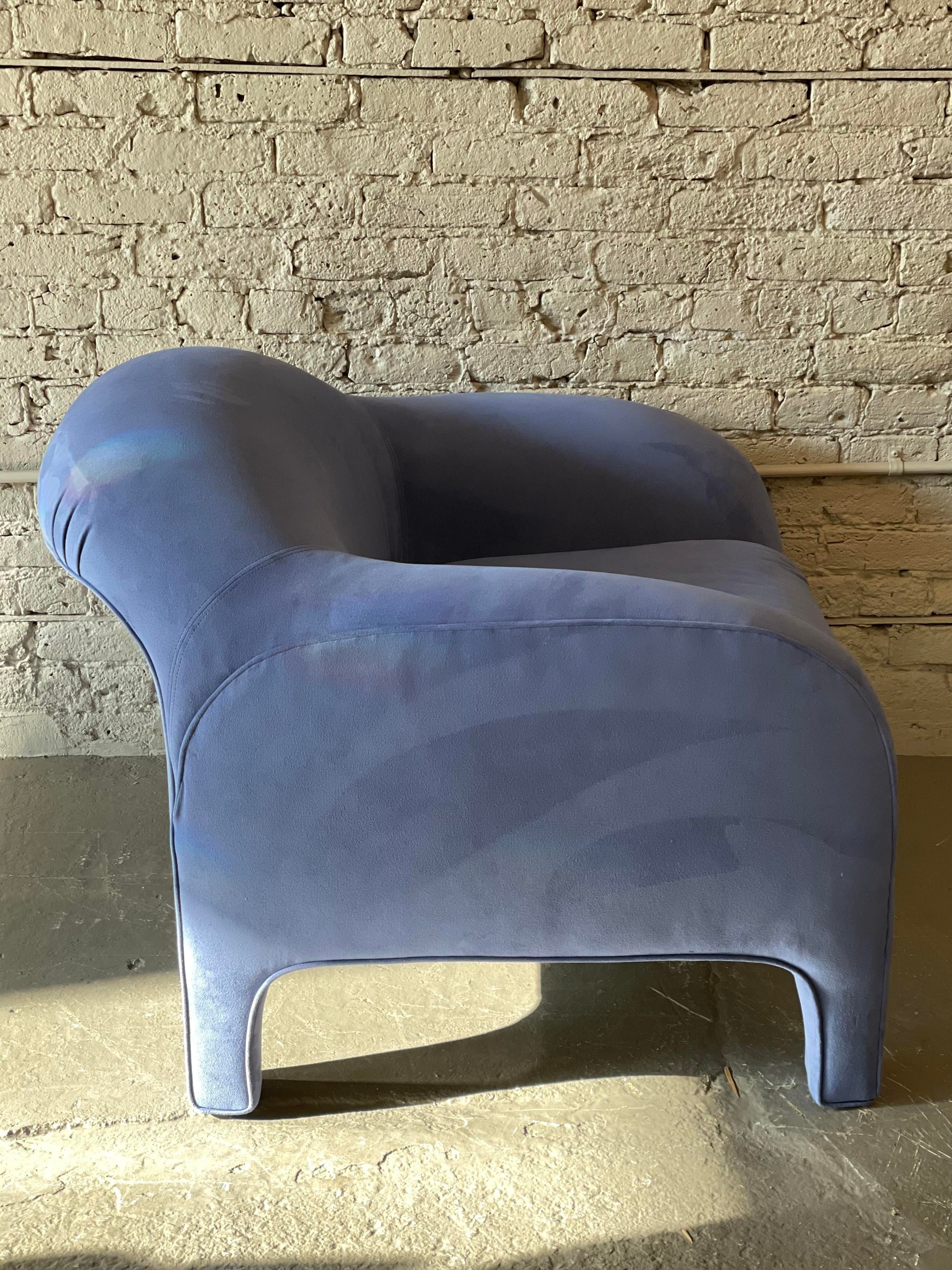 1980s Preview Postmodern Oversized Lounge Side Chair