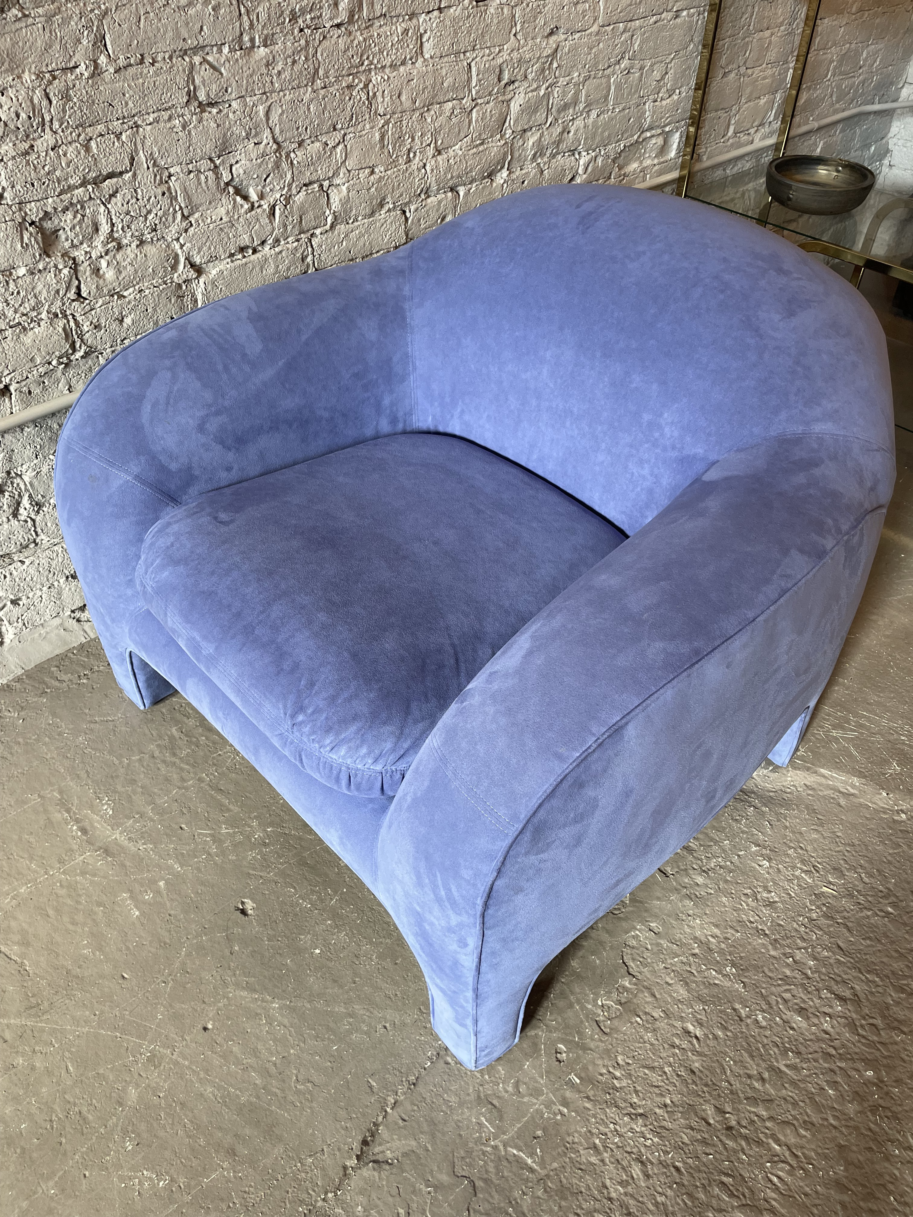 1980s Preview Postmodern Oversized Lounge Side Chair