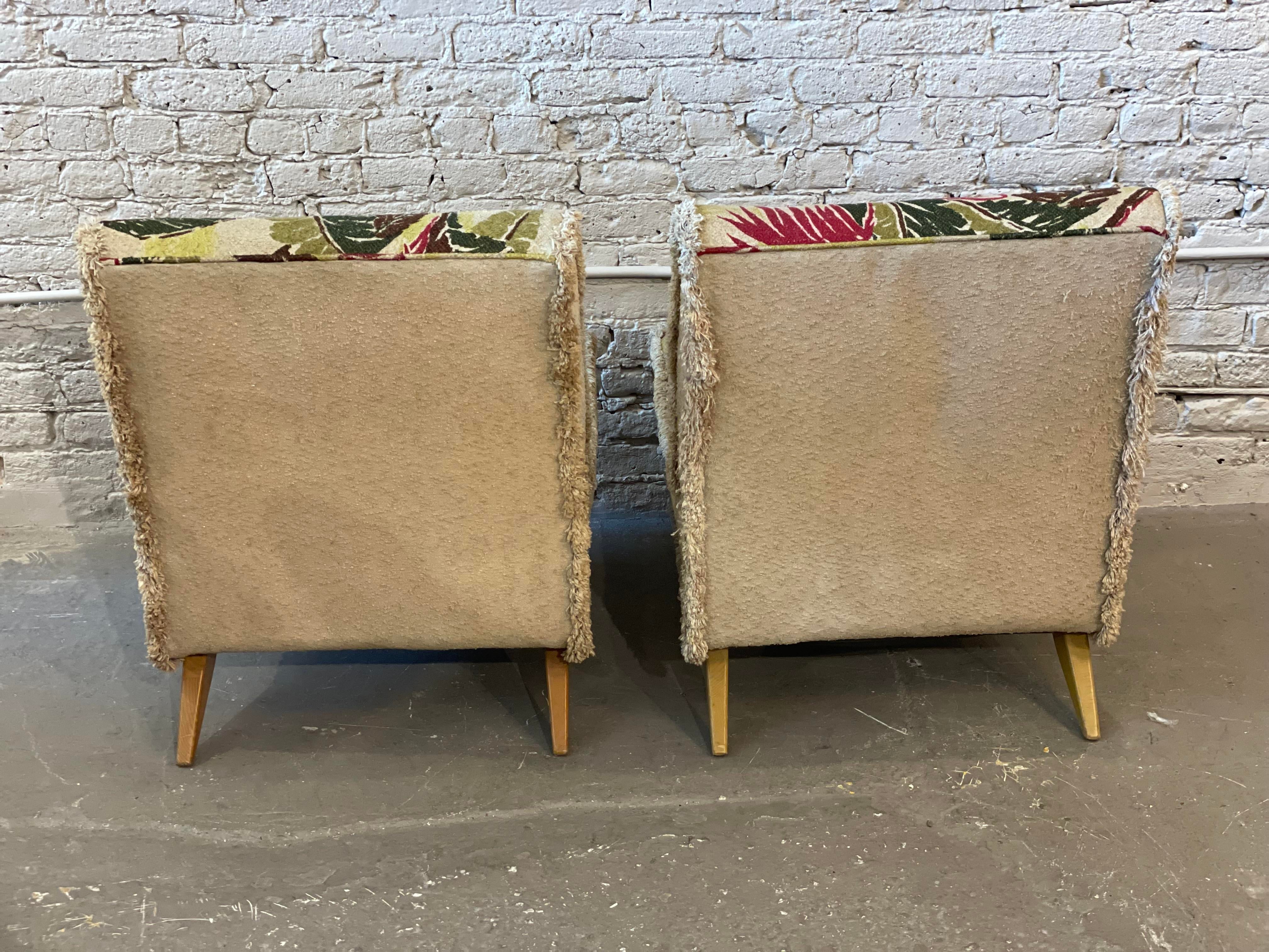1980s Vintage Armless Lounge Chairs - a Pair