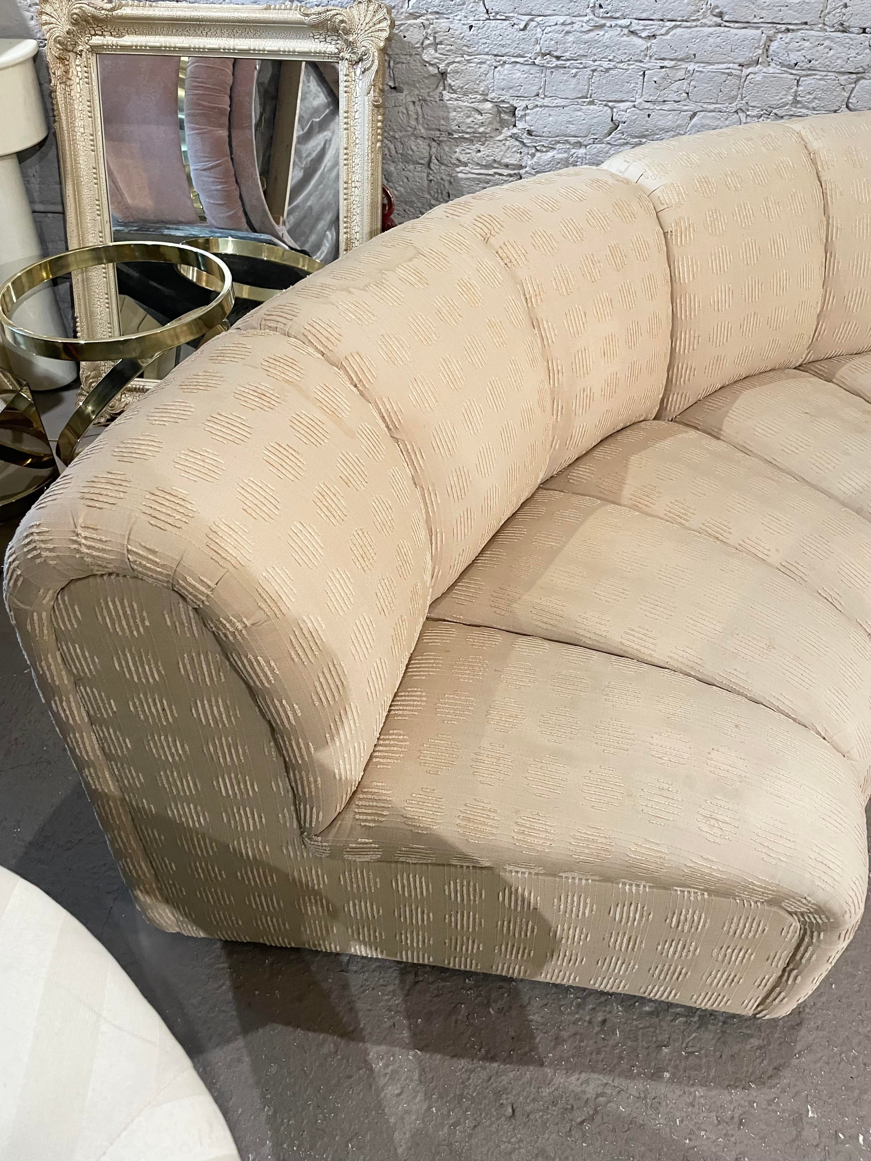 1980s Vintage Channeled Sectional Sofa
