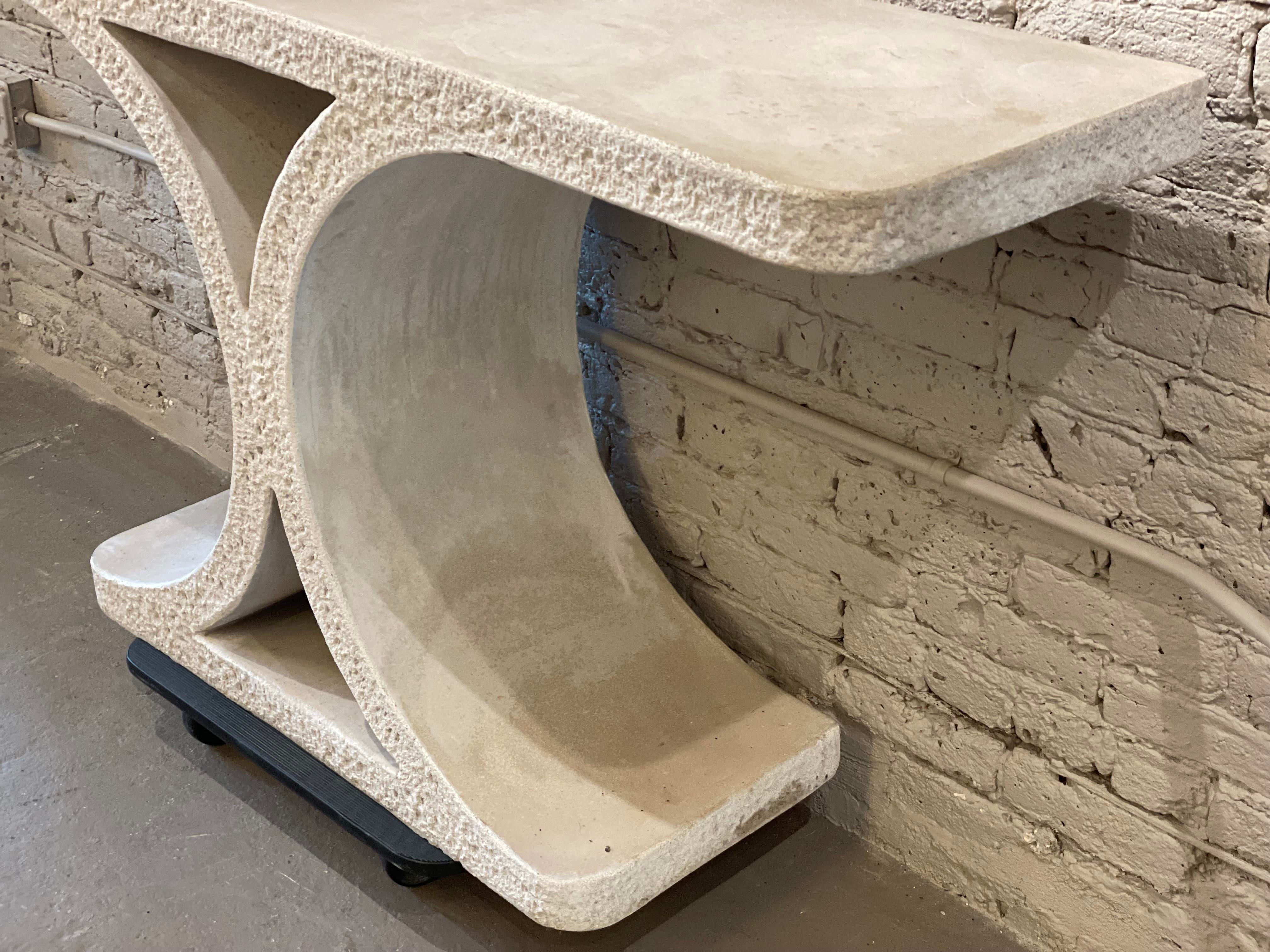 1980s Vintage Concrete Console Table in the Style of Karl Lagerfeld
