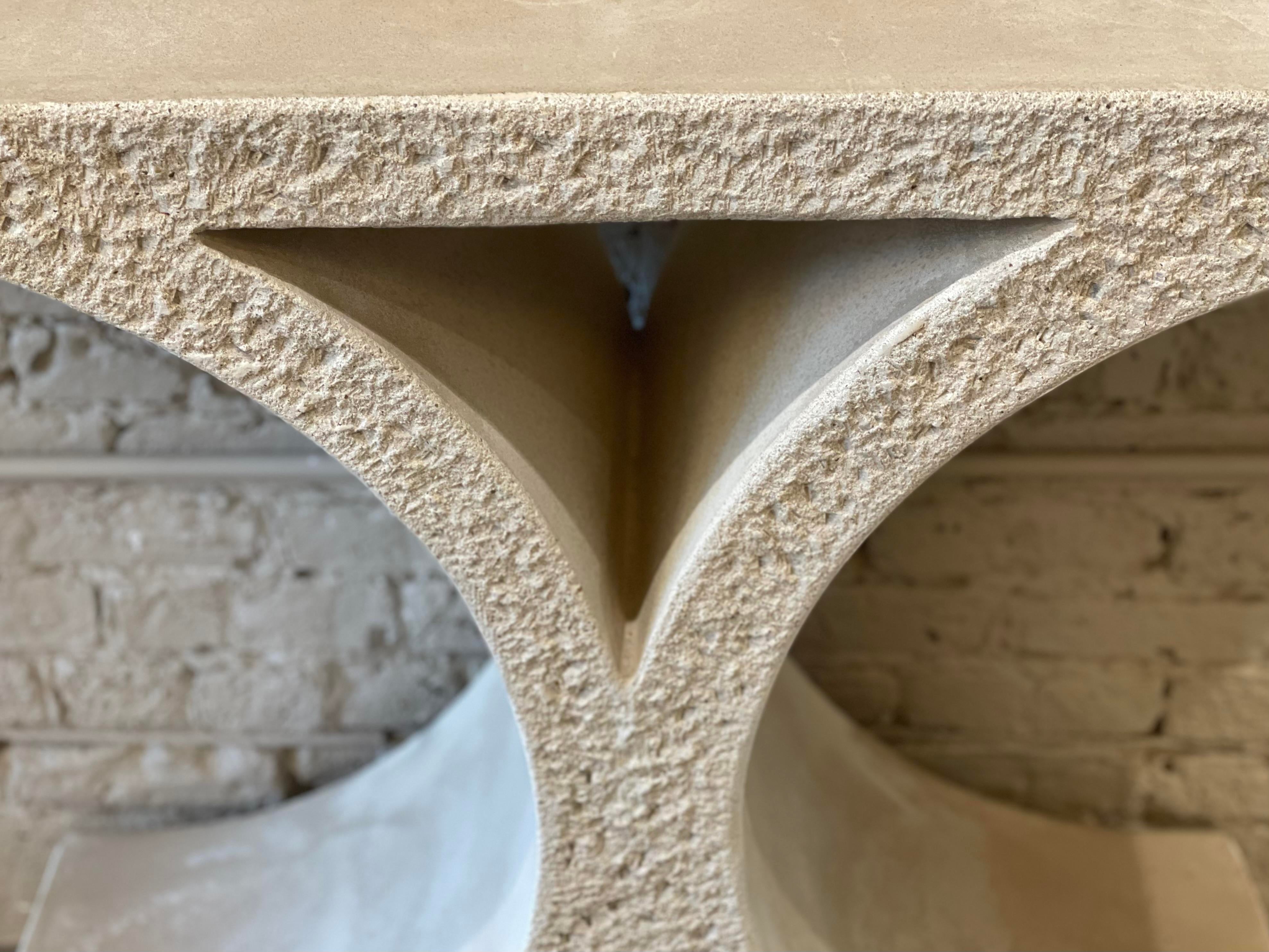 1980s Vintage Concrete Console Table in the Style of Karl Lagerfeld