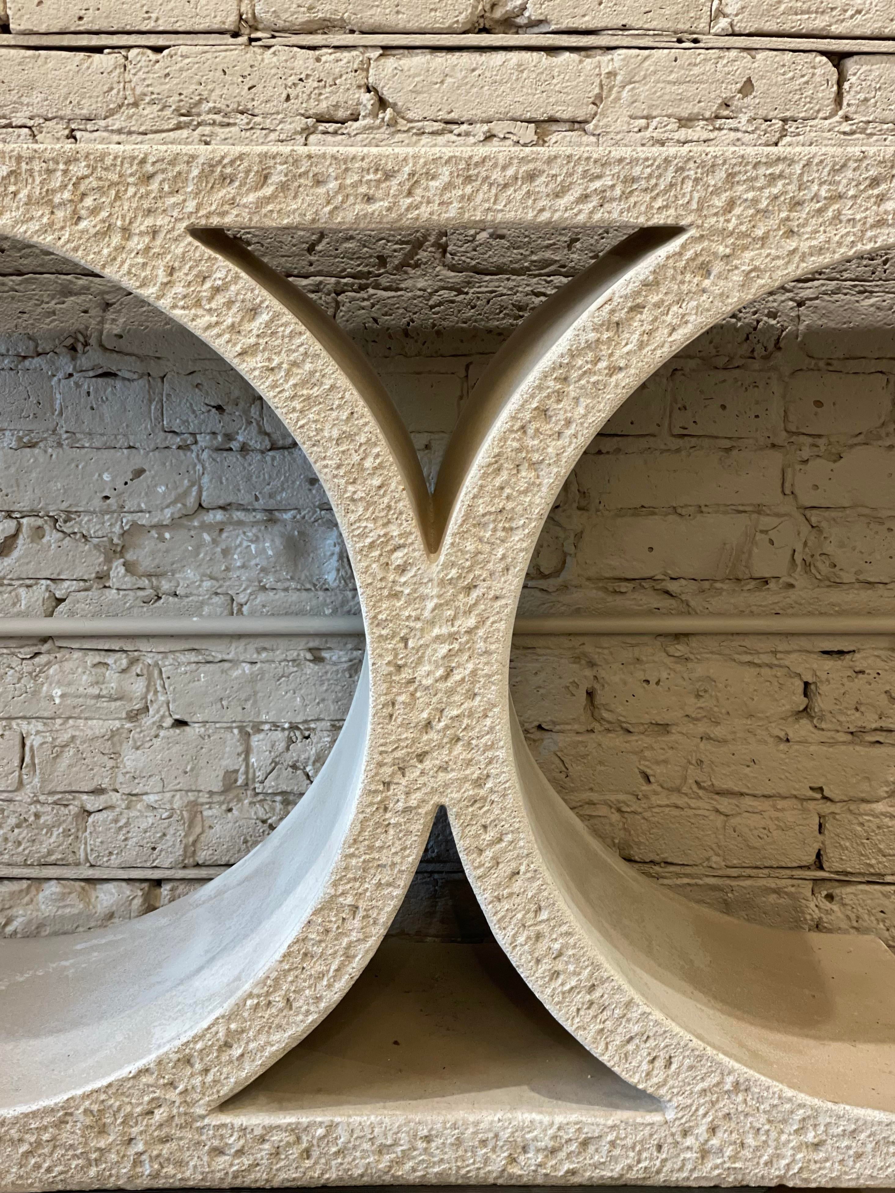 1980s Vintage Concrete Console Table in the Style of Karl Lagerfeld