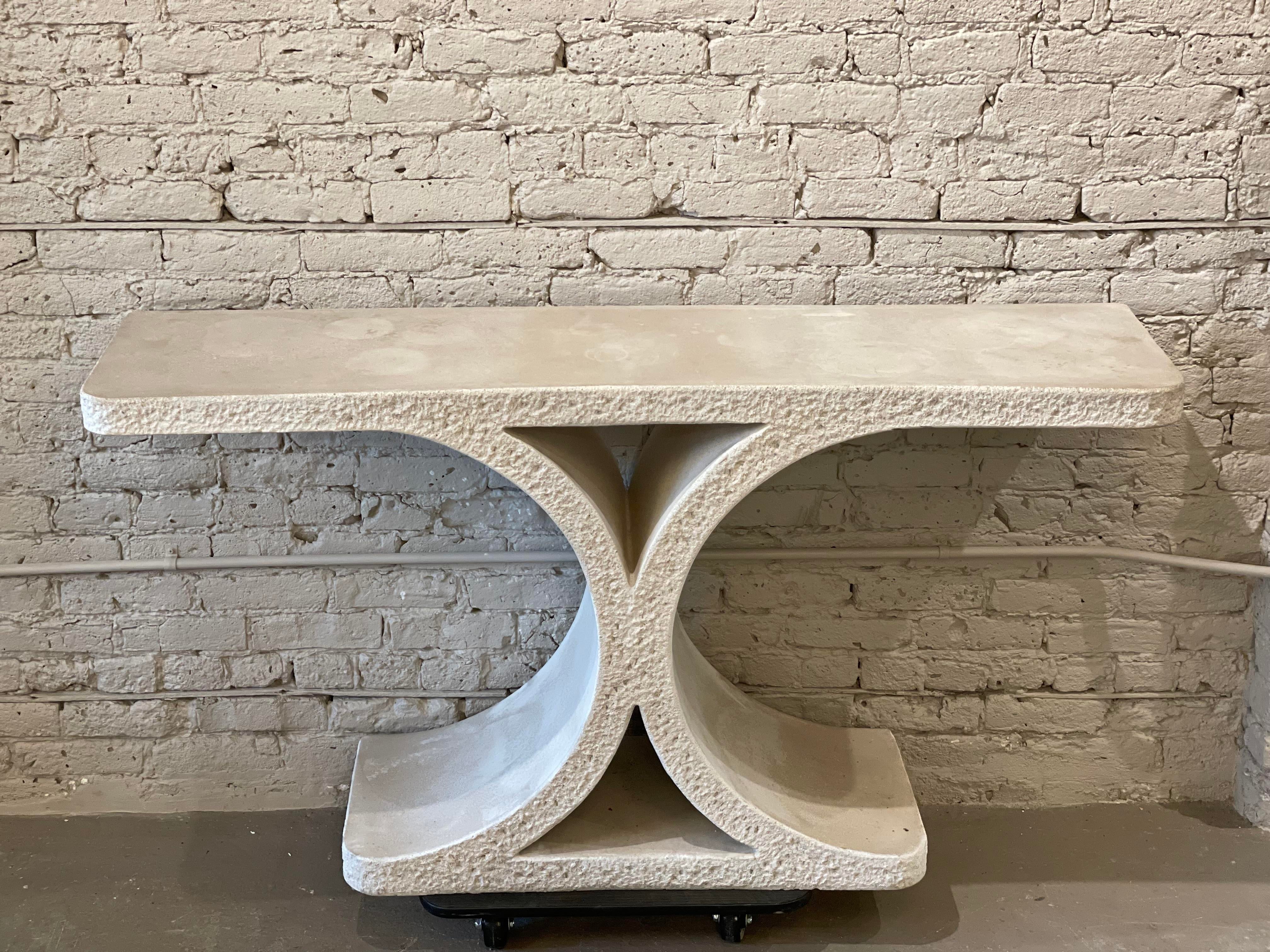 1980s Vintage Concrete Console Table in the Style of Karl Lagerfeld